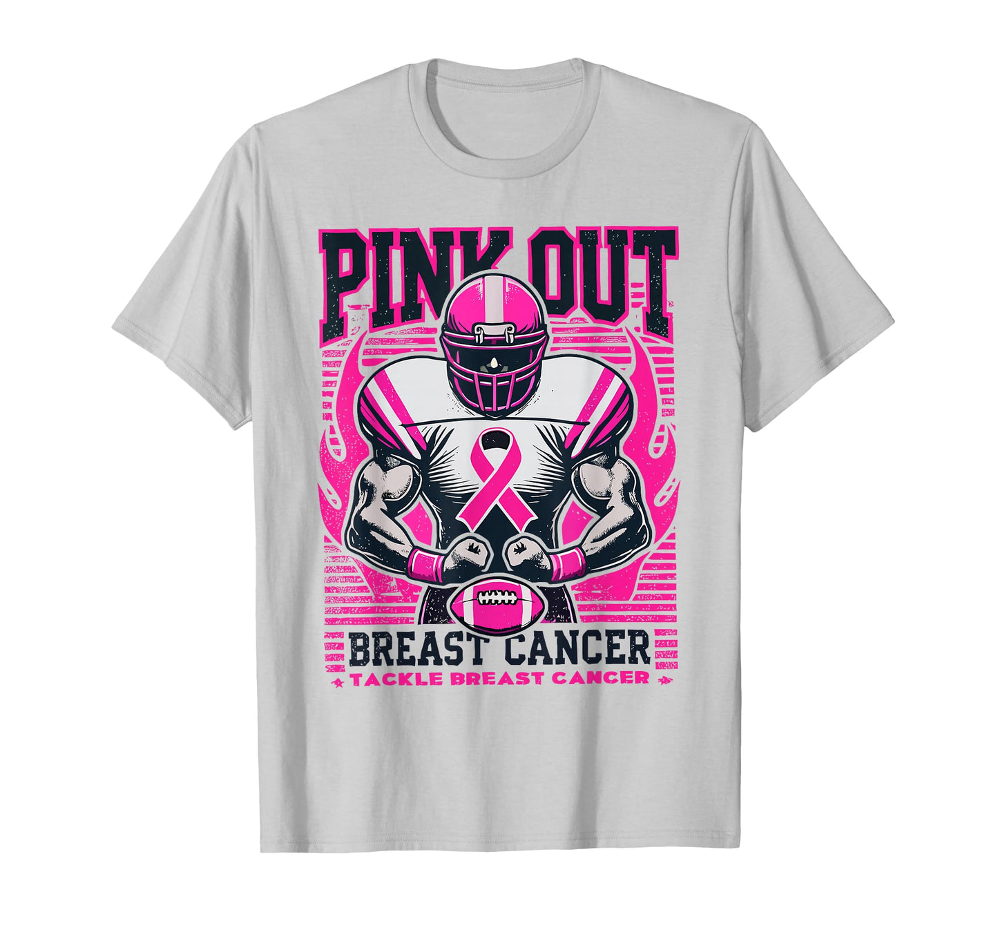 Pink Out Tackle Breast Cancer Awareness American Football T-Shirt