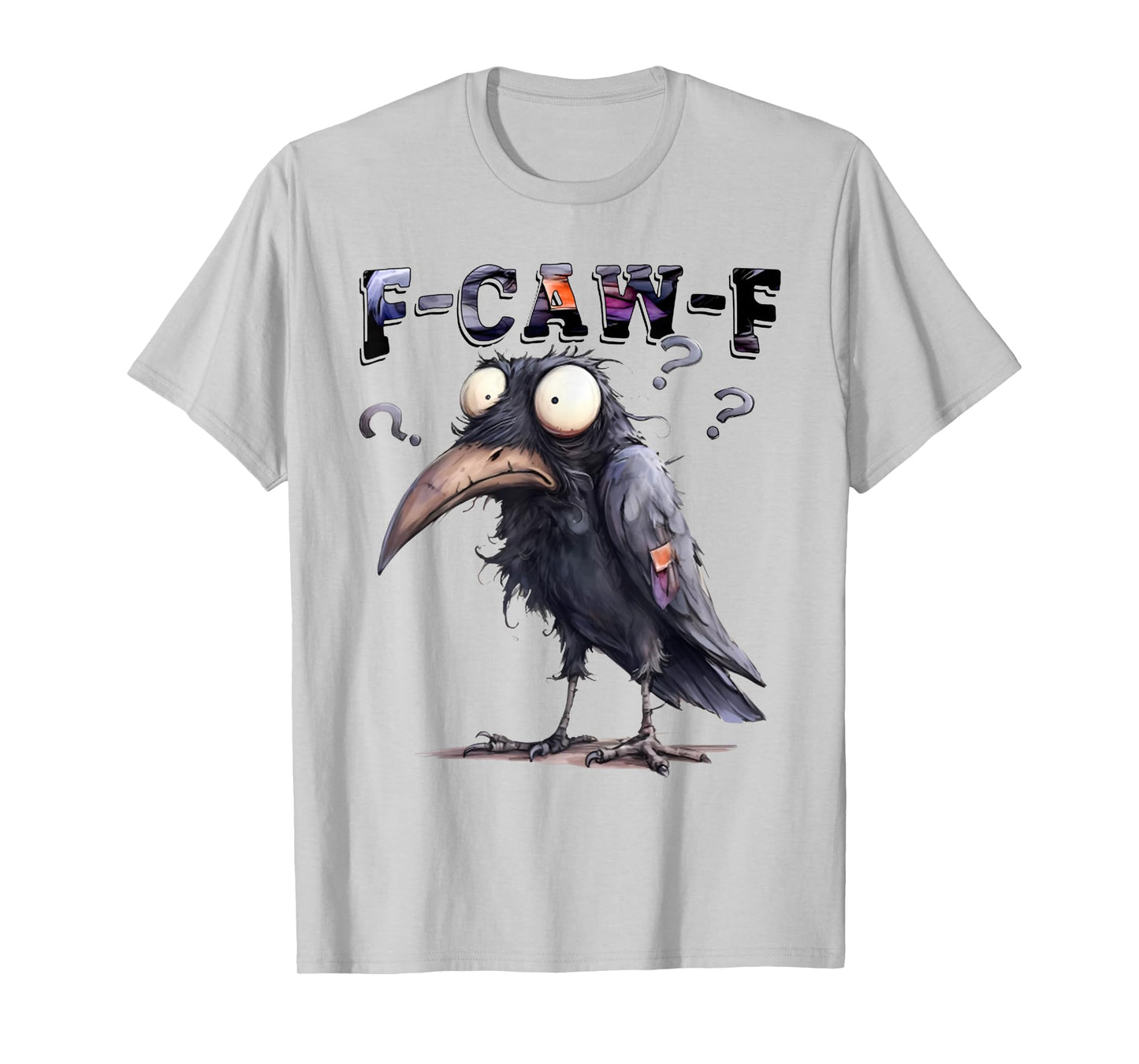 Black Crow, F-Caw-F Funny Black Bird Moon Gothic Adult Humor T-Shirt