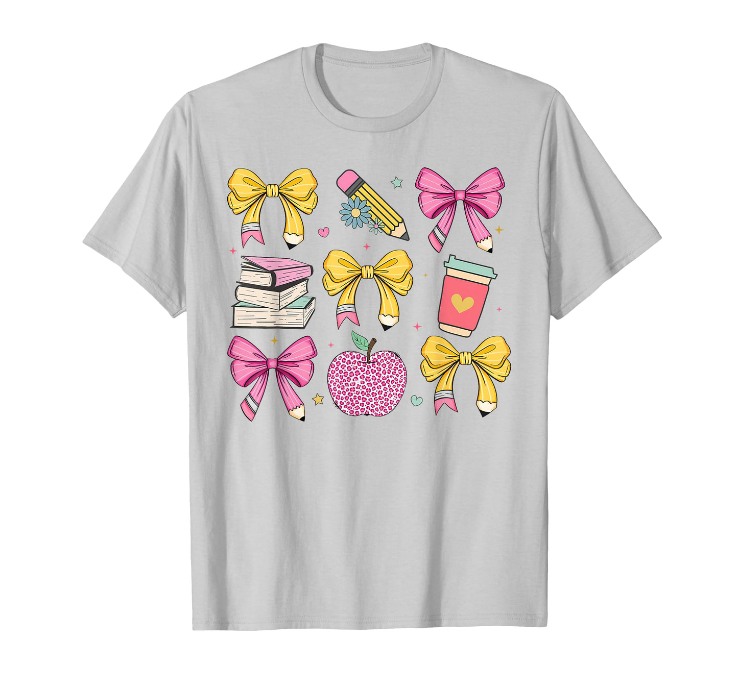 Apple Coquette Bow Books First Day Of School Back To School T-Shirt