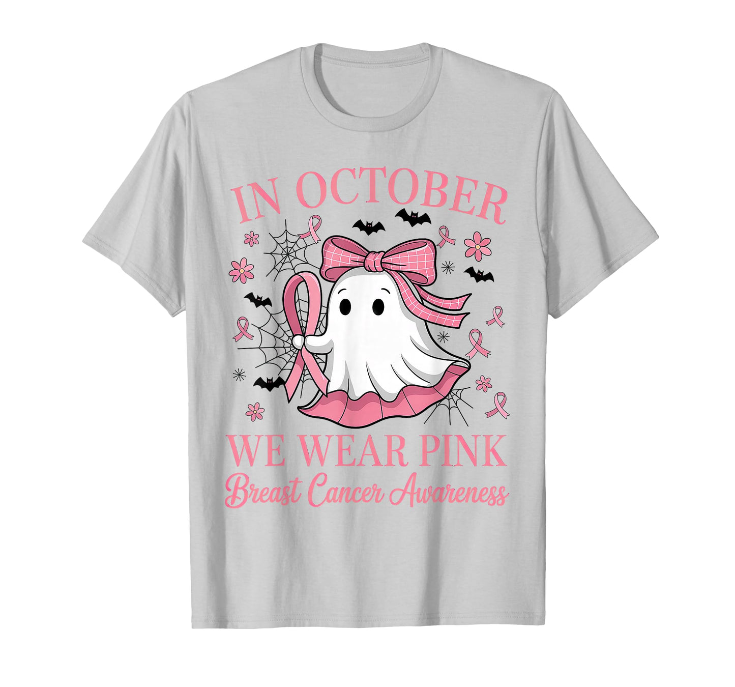 in October We Wear Pink Breast Cancer Awareness T-Shirt