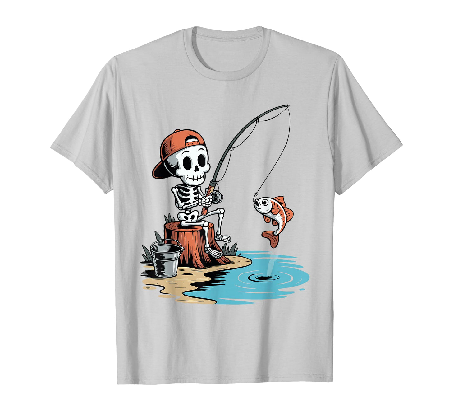 Fishing Skeleton Halloween T-Shirt