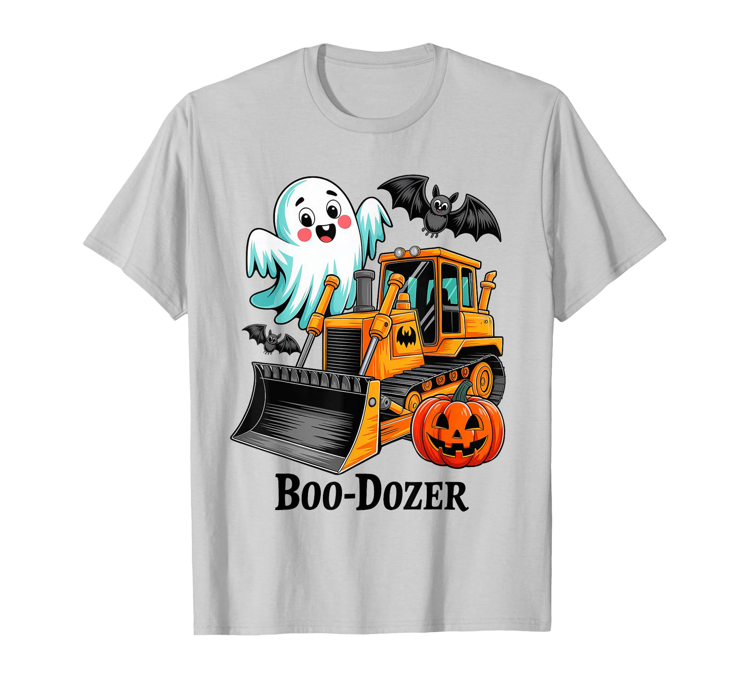 Halloween Bulldozer Construction Trucks Ghost Halloween Kids T-Shirt