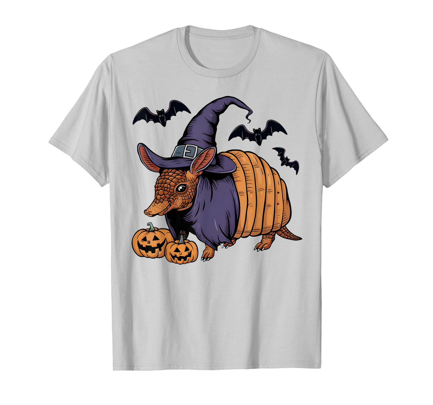 Pumpkin Bat Witch Costume Armadillo Halloween T-Shirt