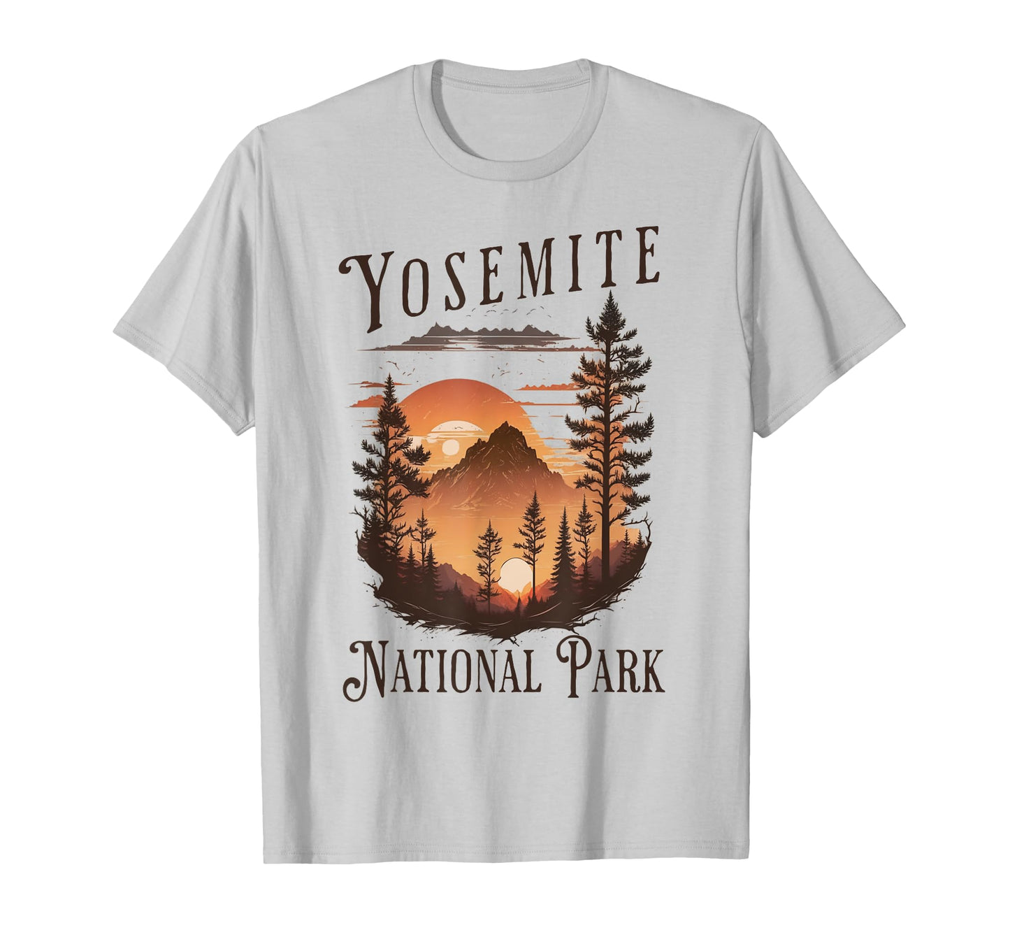 Yosemite National Park California USA Outdoor Unisex-Adults, Unisex-Kids Blue Short Sleeve Classic Fit T-Shirt