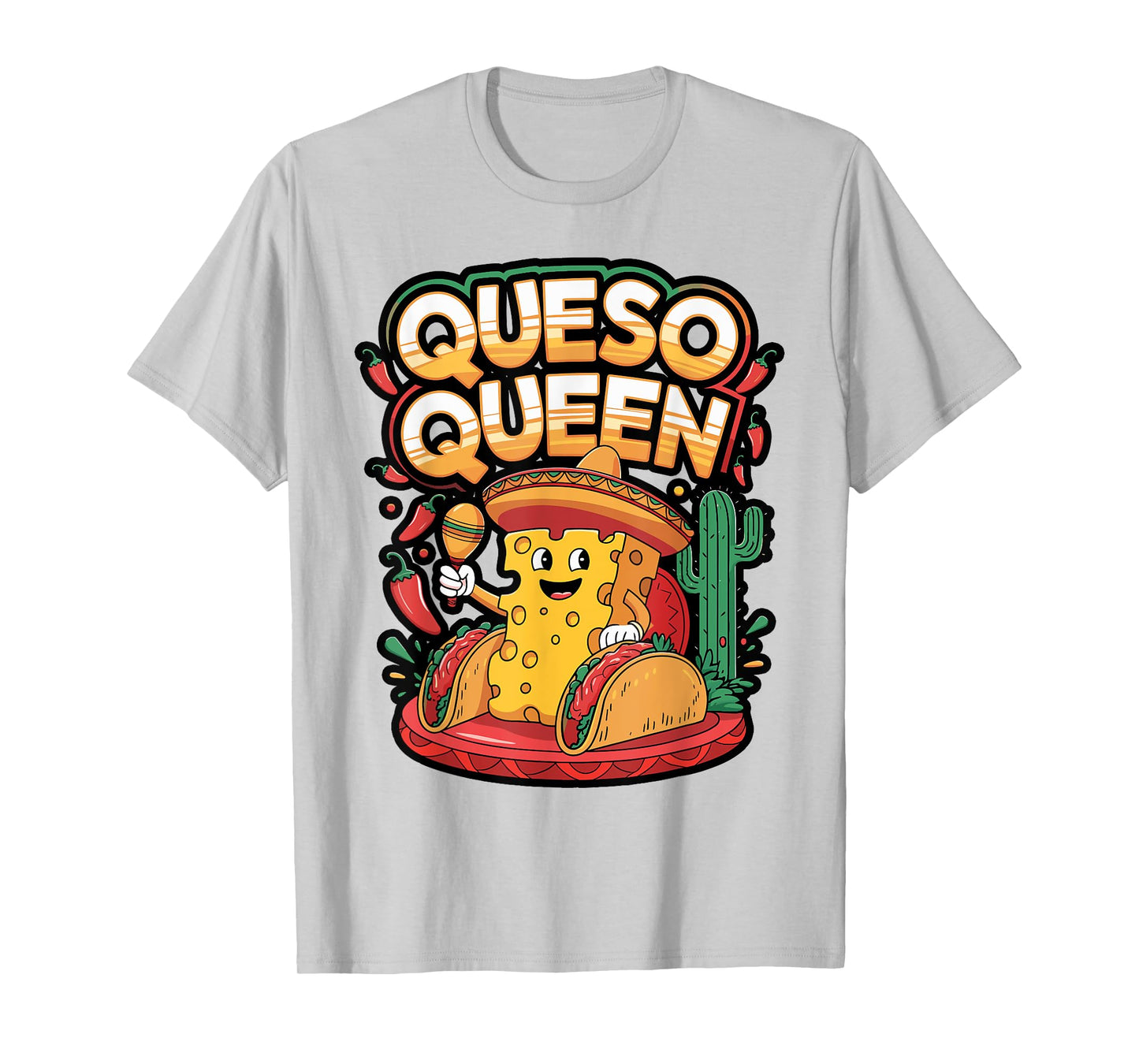 Queso Queen Shirt with Fiesta Floral Design T-Shirt