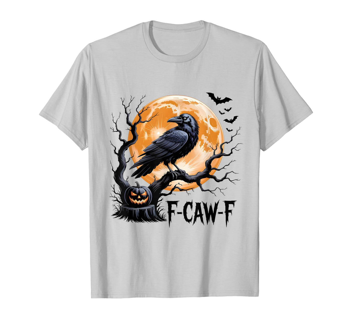 Black Crow, F-Caw-F Funny Black Bird Moon Gothic Adult Humor T-Shirt