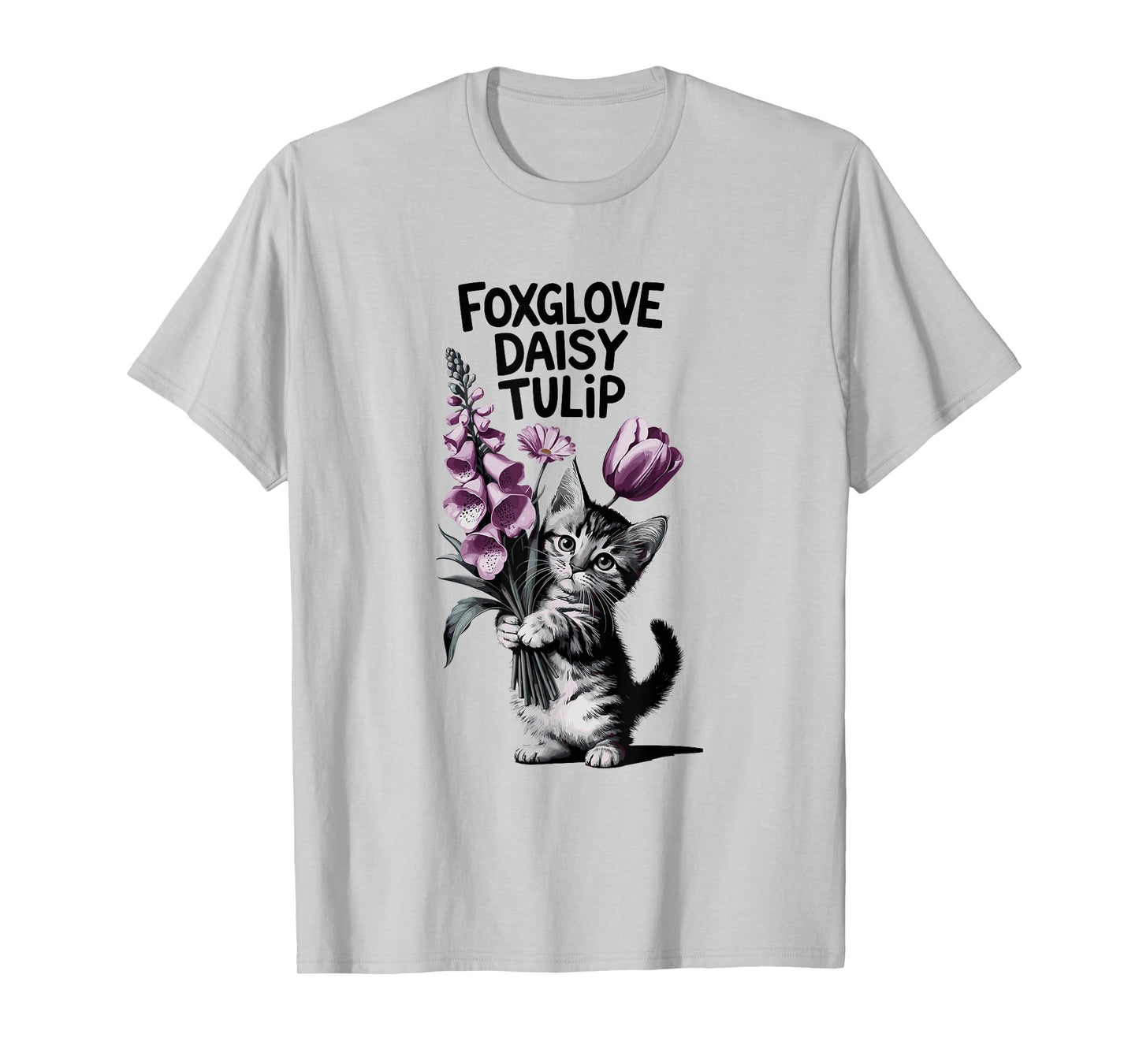 Subtle Floral Anti Flowers Foxglove Daisy Tulip T-Shirt