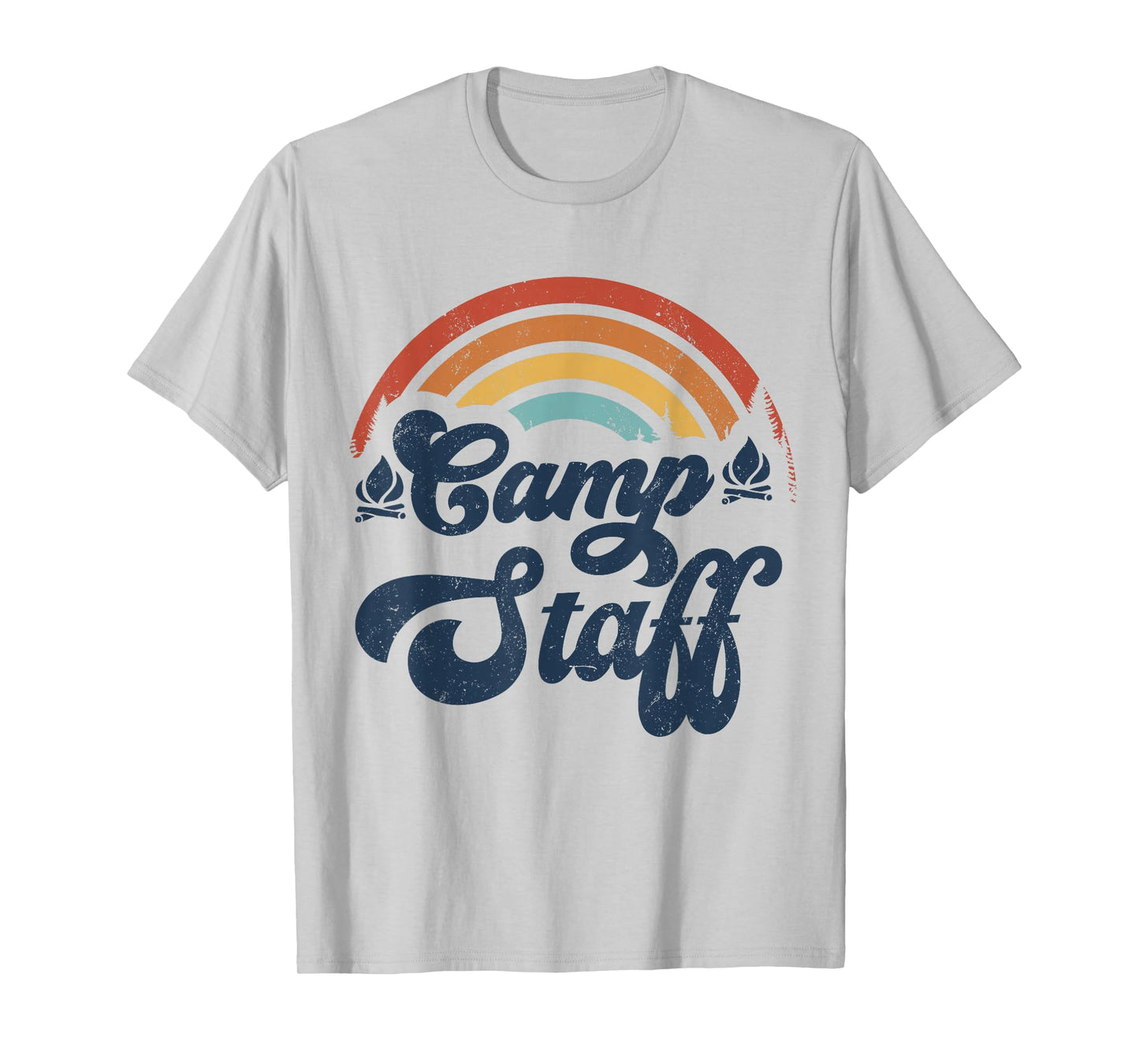 Summer Camp Counselor Staff Groovy Rainbow Camp Counselor T-Shirt