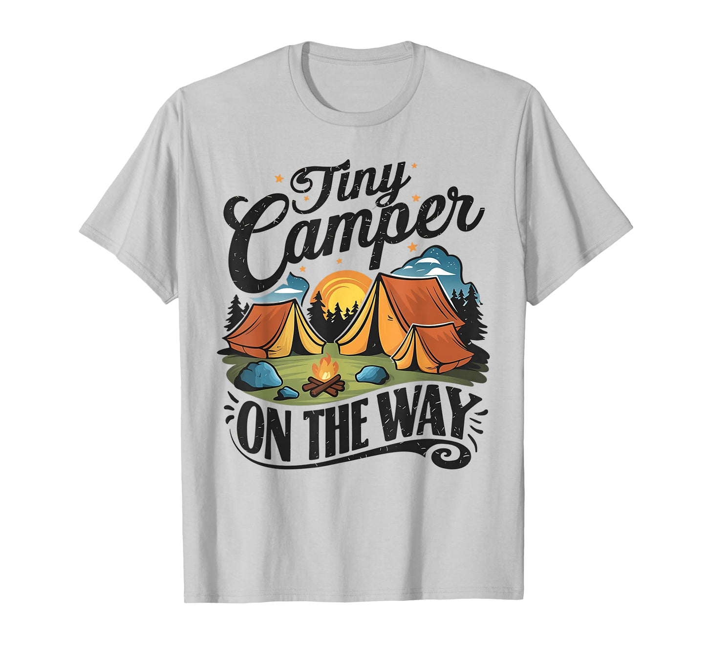 Tiny Camper On The Way camping lover pregnancy announcement T-Shirt