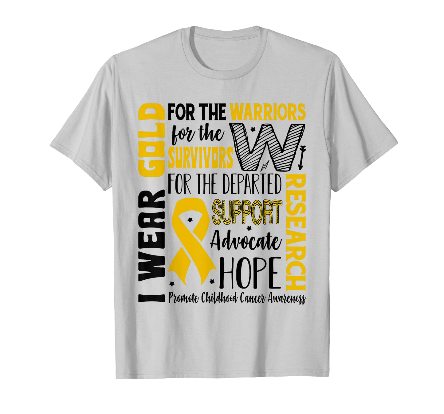 Gold for a Child Fight Warriors Childhood Cancer Awareness T-Shirt
