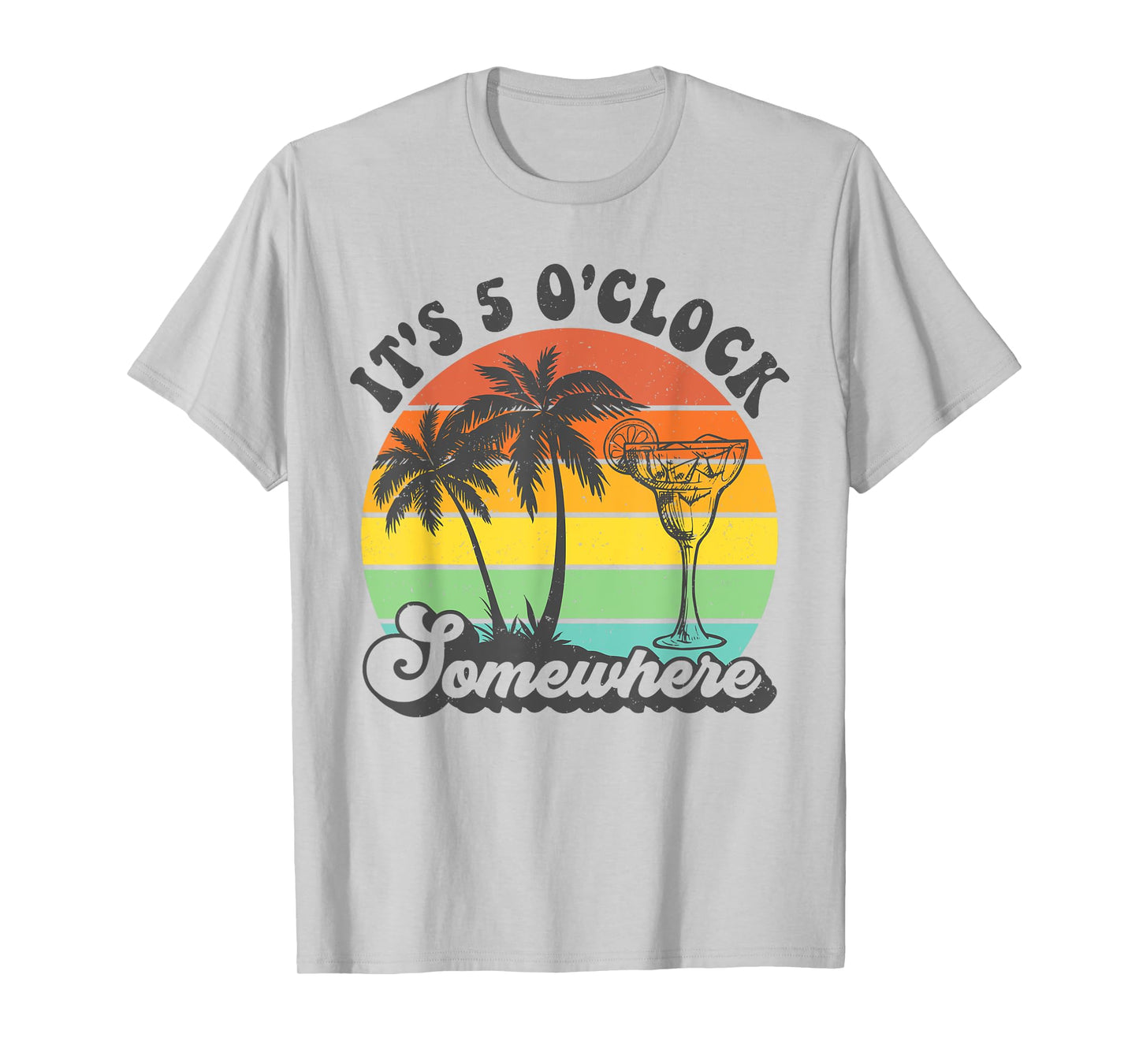 It's 5 O'clock Somewhere Coconut Tree Funny Summer Beach T-Shirt for Men Women