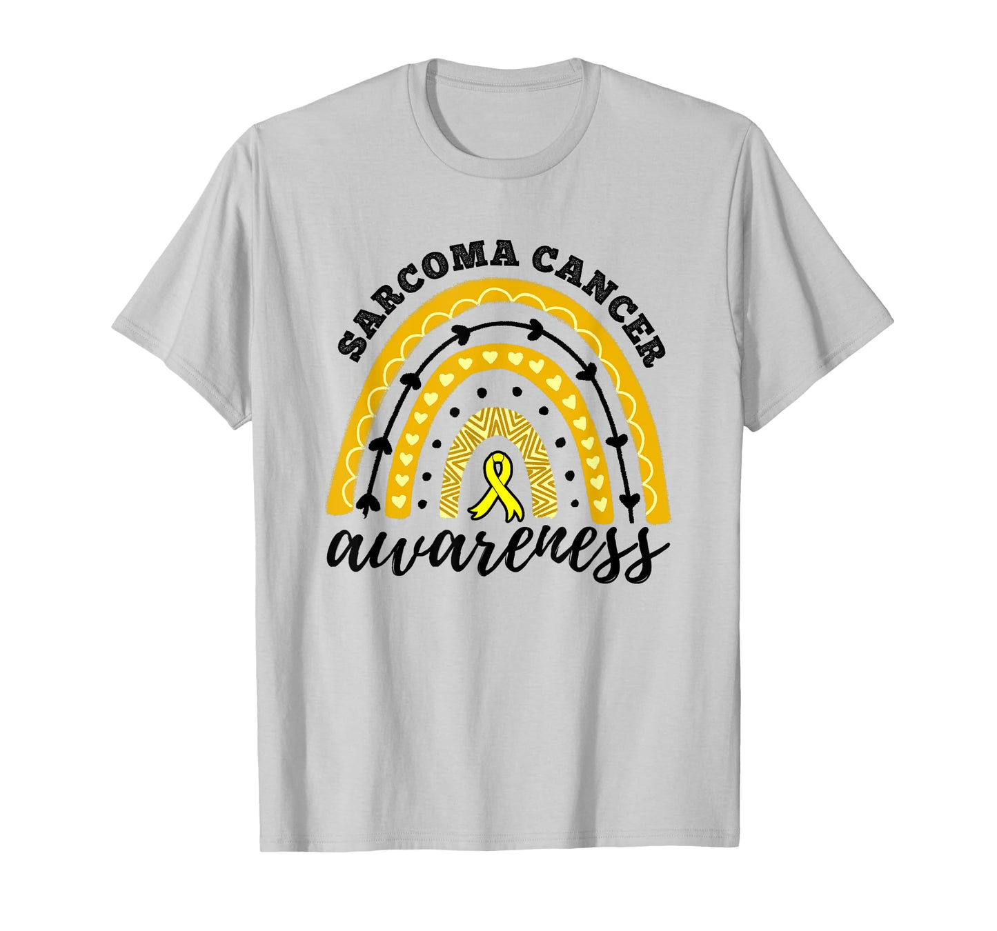 Rainbow Yellow Ribbon Sarcoma Cancer Awareness T-Shirt