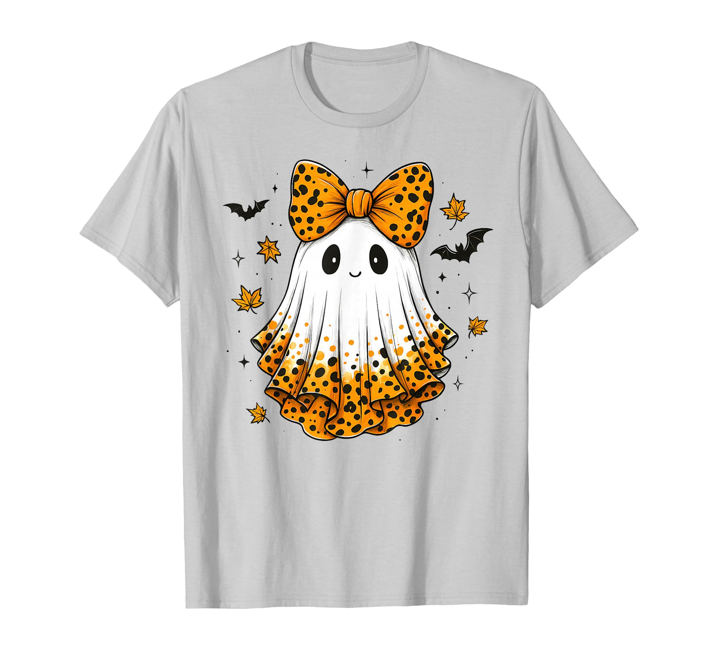Coquette Preppy Ghost Boo, Leopard Spooky Lace Ghost T-Shirt