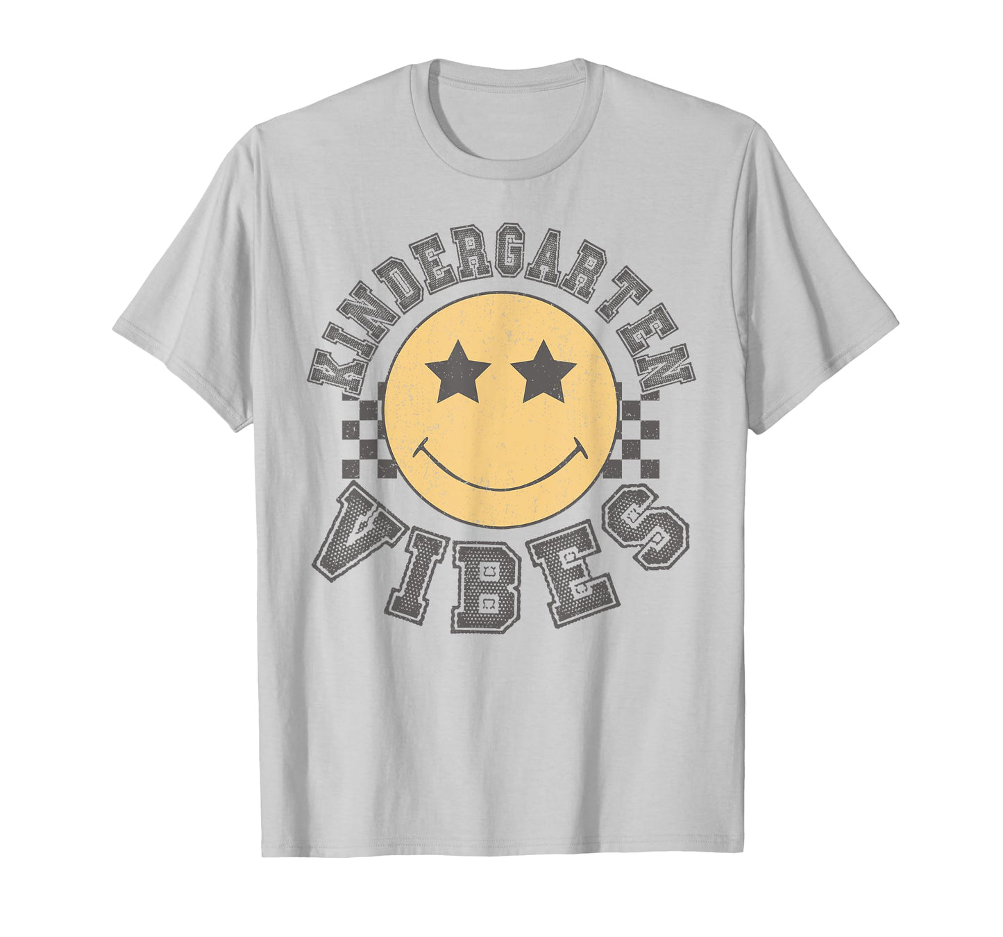 Retro Kindergarten Vibes Smile Face Back to School Kinder T-Shirt