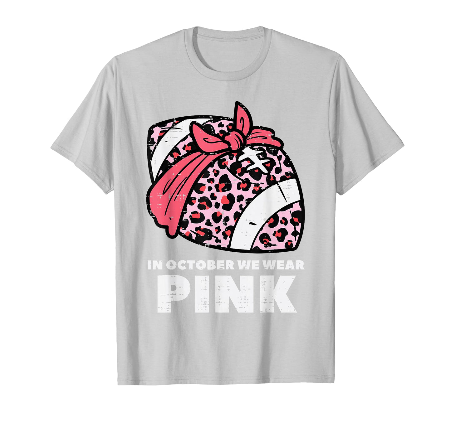 October We Wear Pink Football Breast Cancer Awareness Women T-Shirt
