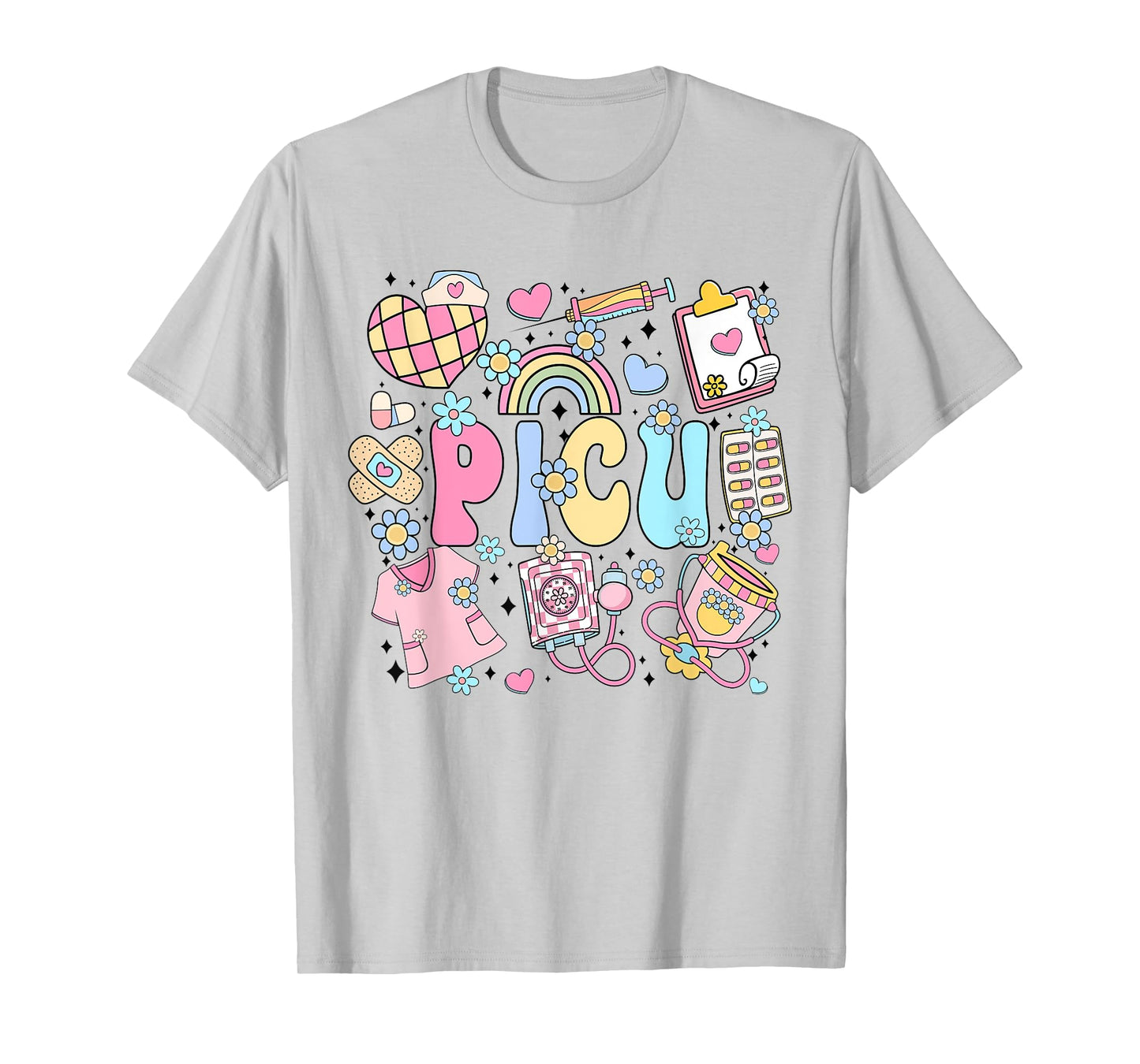 PICU Nurse Stuff Retro Pediatric Nurse Icu Peds Nursing T-Shirt