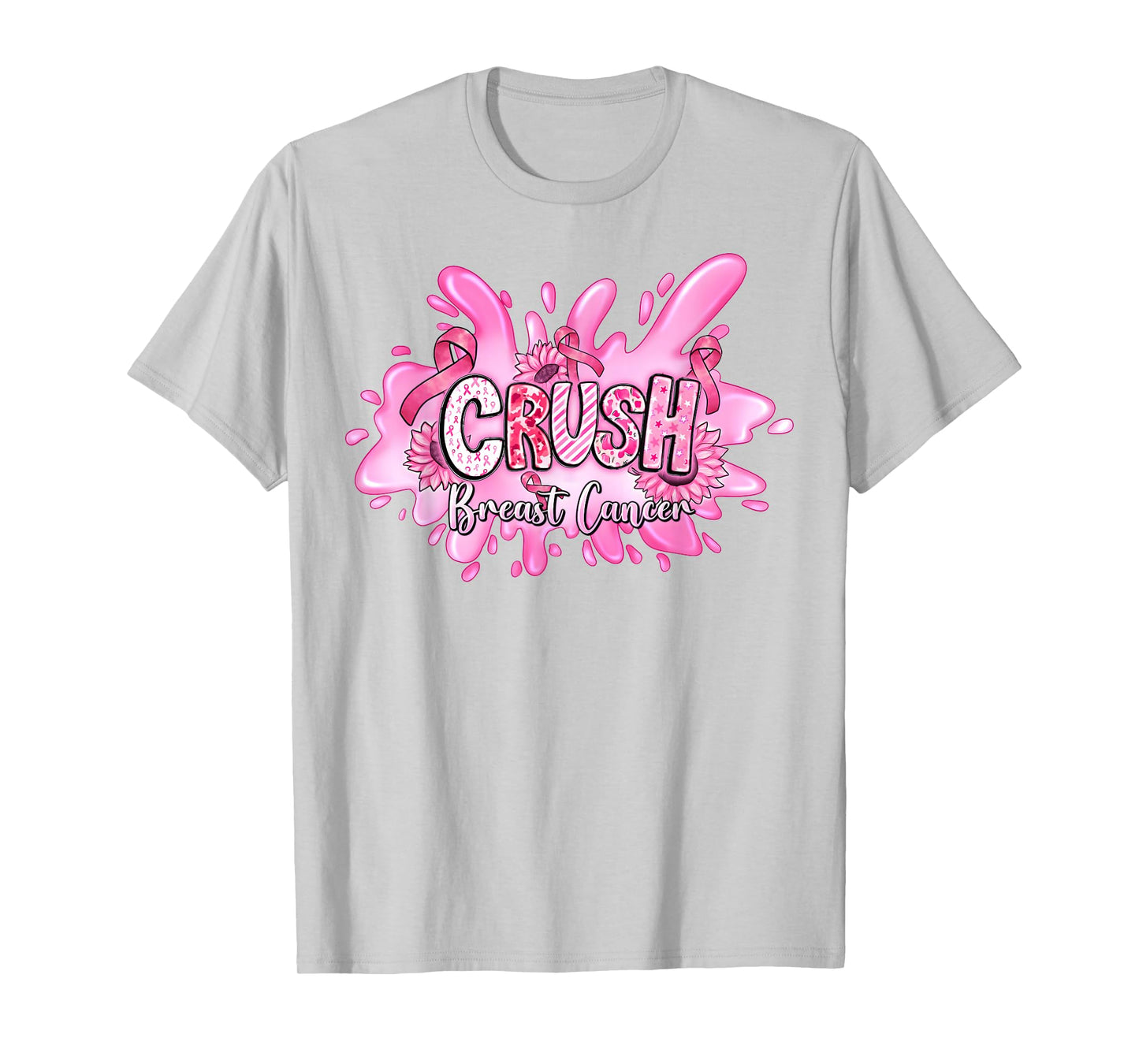 Crush Breast Cancer Awareness Pink Ribbon Support Squad T-Shirt
