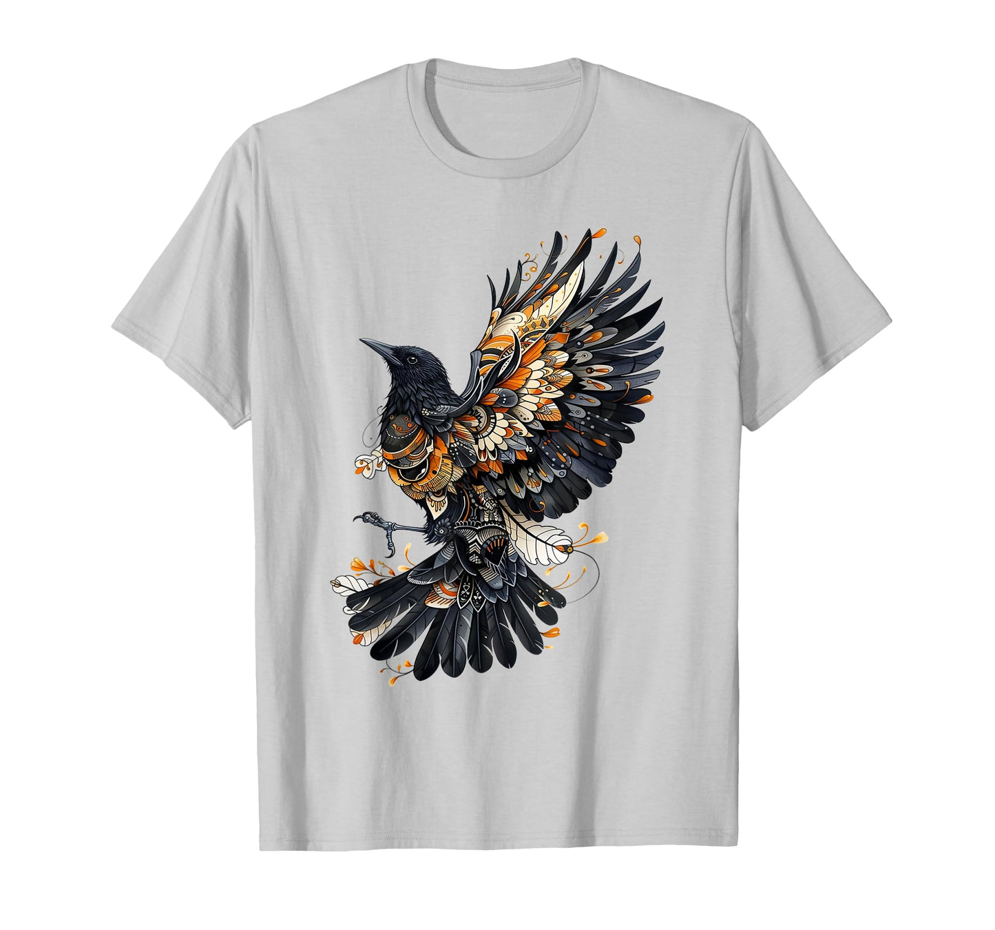 Floral Crow Indian American Native Art Raven Native Culture T-Shirt
