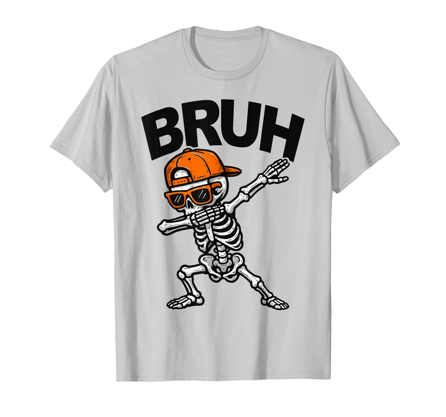 Dabbing Skeleton Bruh Halloween Dab Trick Or Treat Boys Kids T-Shirt