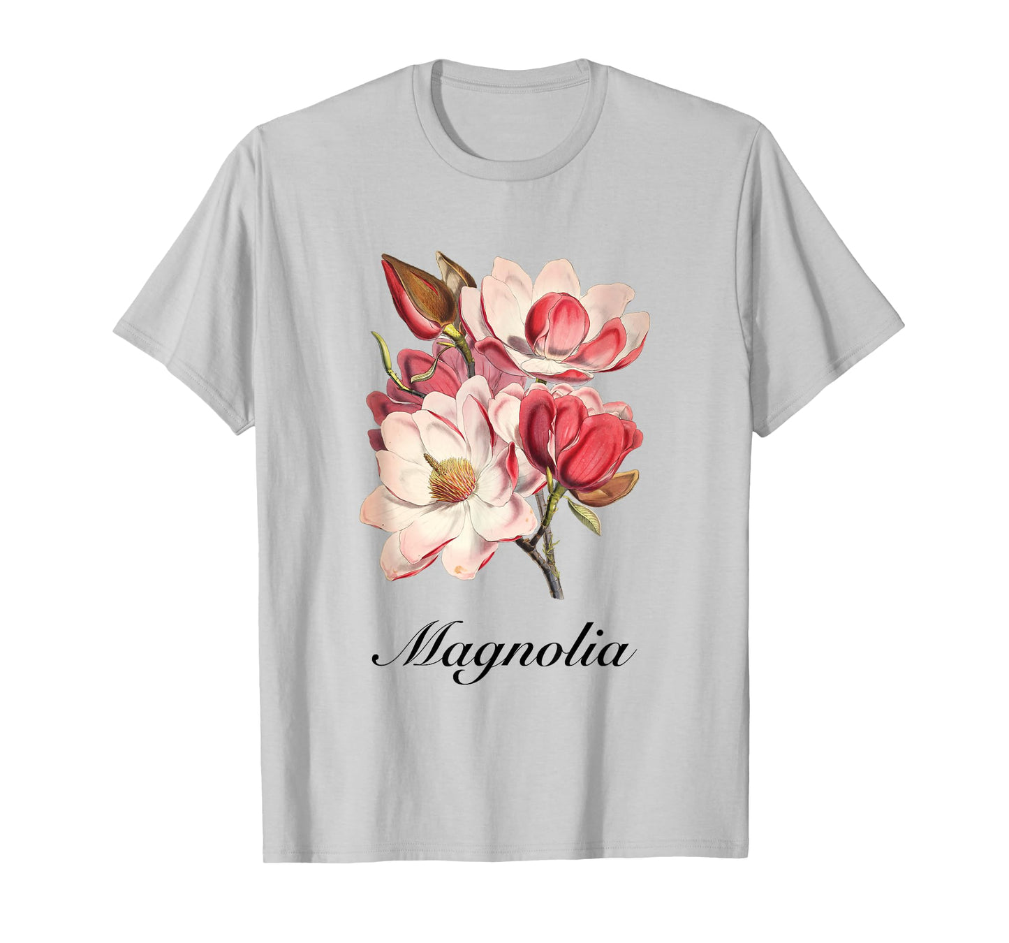 Vintage Magnolia Flower Floral Illustration Blossom Lovers T-Shirt
