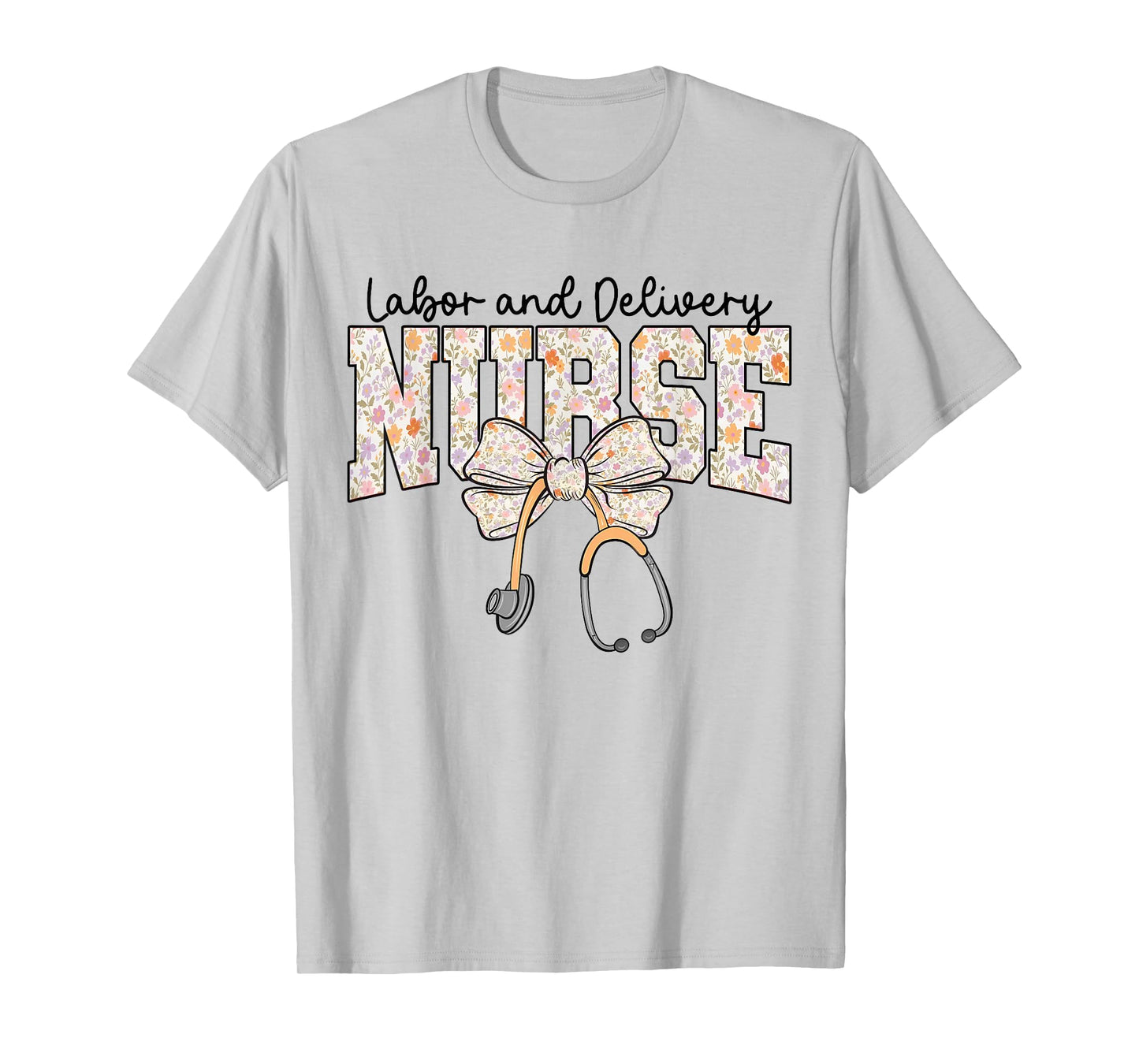 Labor and Delivery Nurse Stethoscope Coquette Bow Graduation T-Shirt