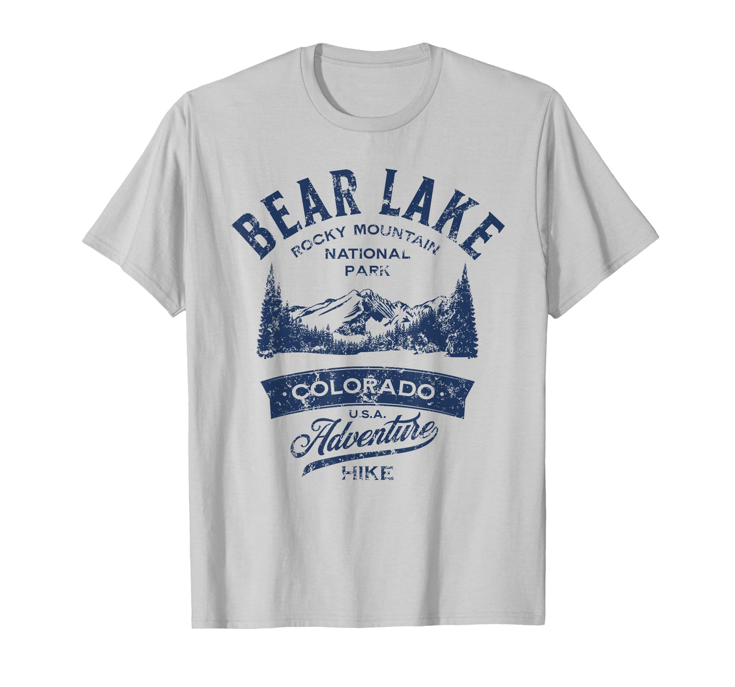 Bear Lake Rocky Mountain National Park Distressed Design T-Shirt