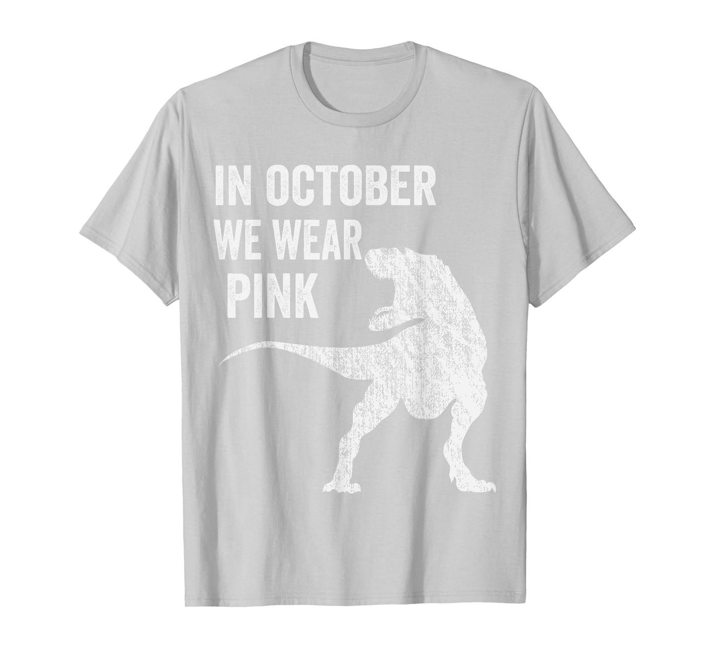 In October We Wear Pink Dinosaur Trex Breast Cancer Kids T-Shirt