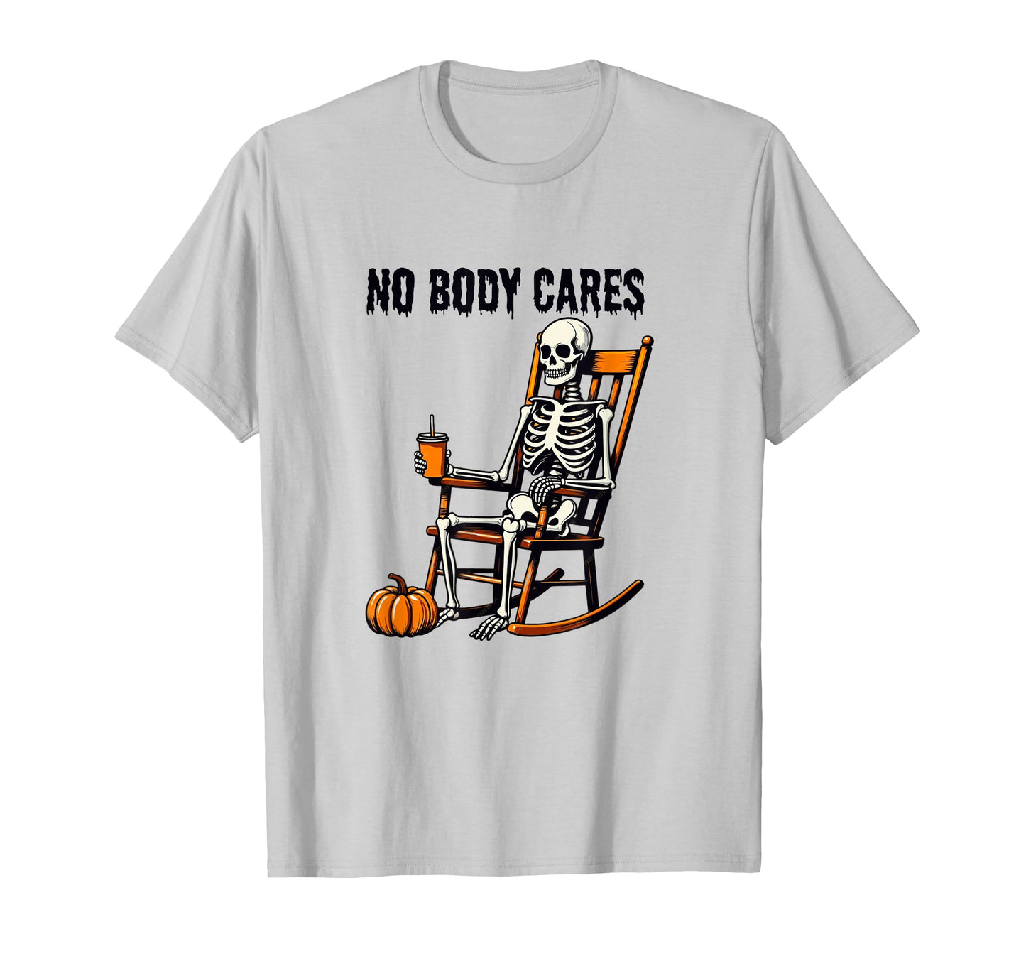 Halloween Day, Funny Skeleton with a Lazy Bored Vibe. White T-Shirt