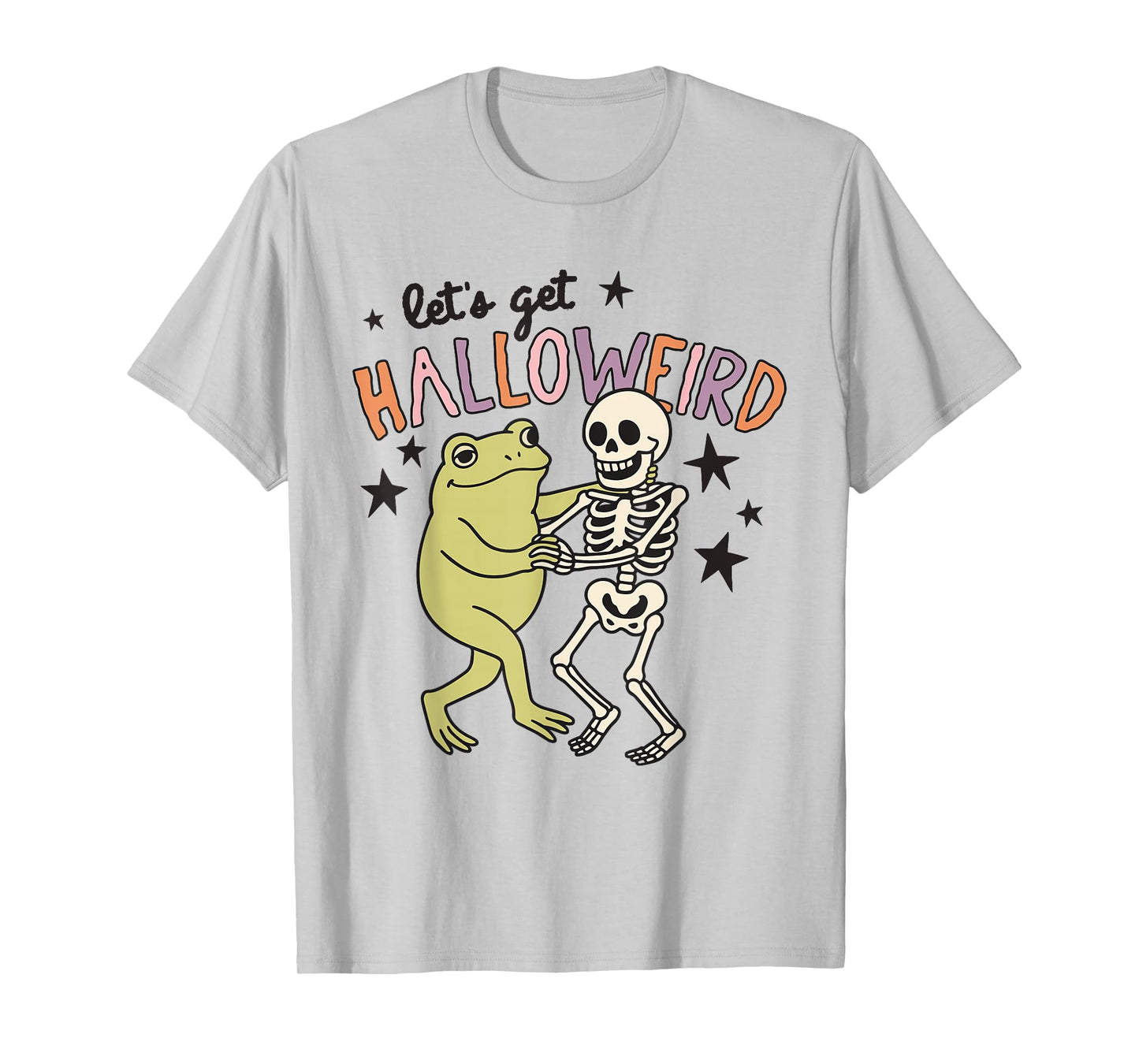Funny Halloweird Frog and Skeleton Dance Halloween Party Fun T-Shirt