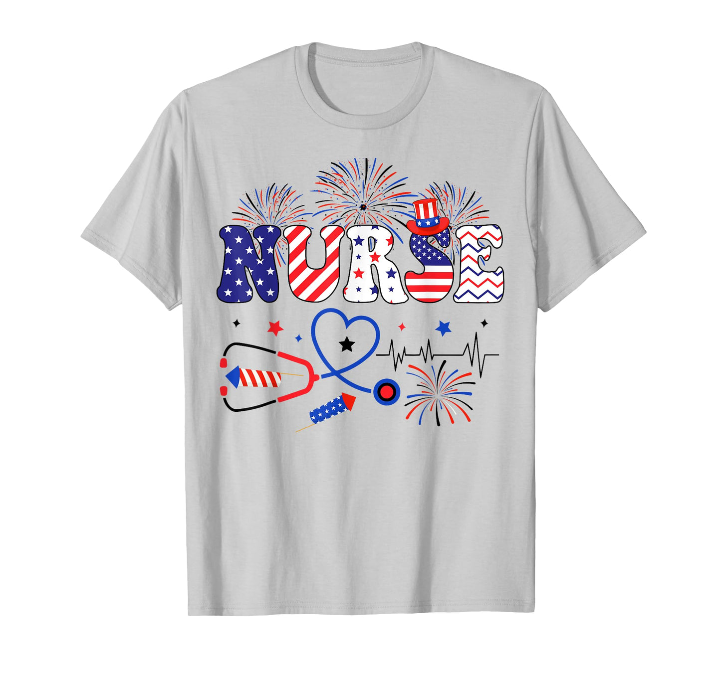 Patriotic Nurse Independence Day American Nurse 4th of July T-Shirt