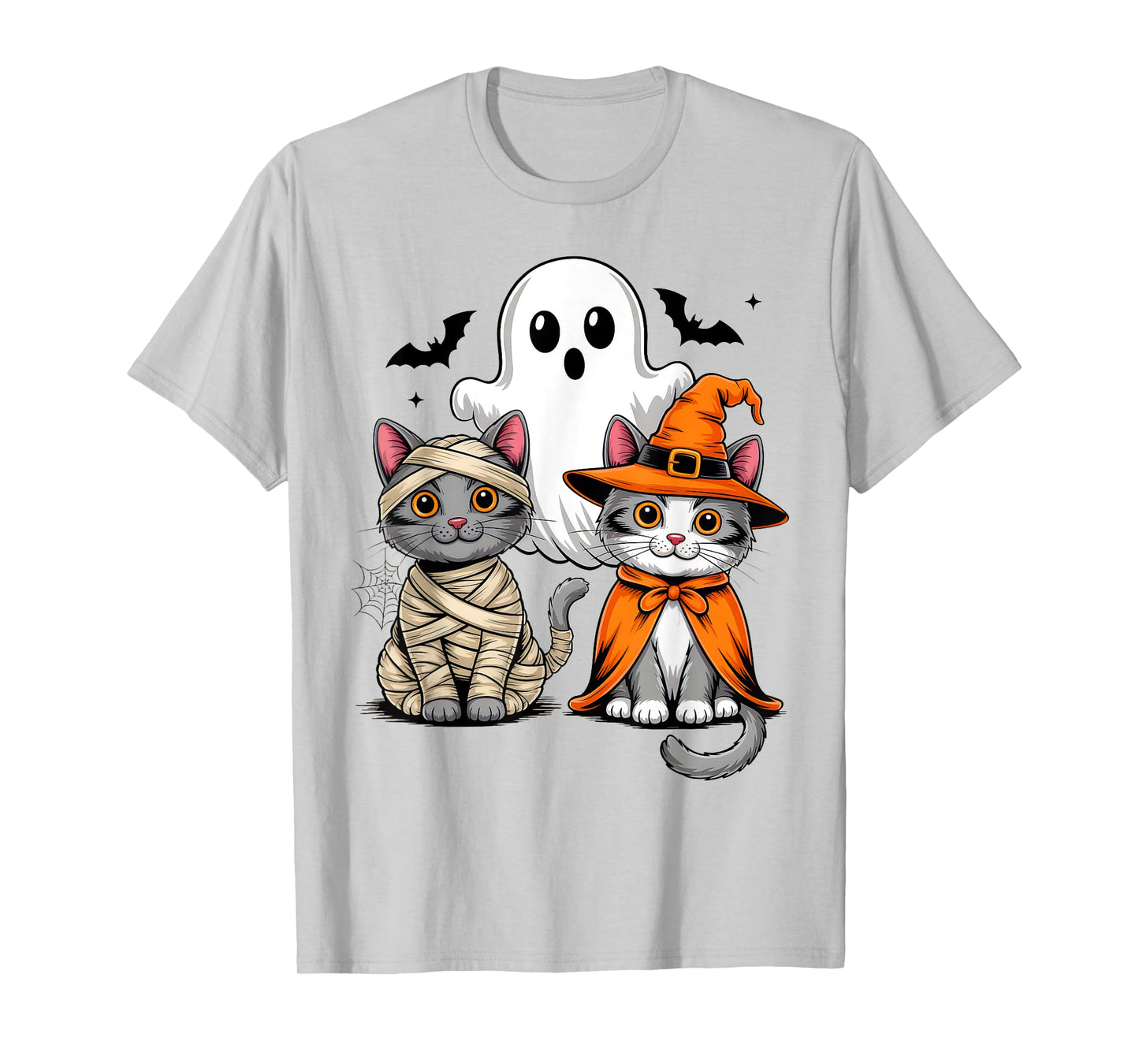 Cute Black Cat Ghost Witch Halloween Costume Men Women Kids T-Shirt