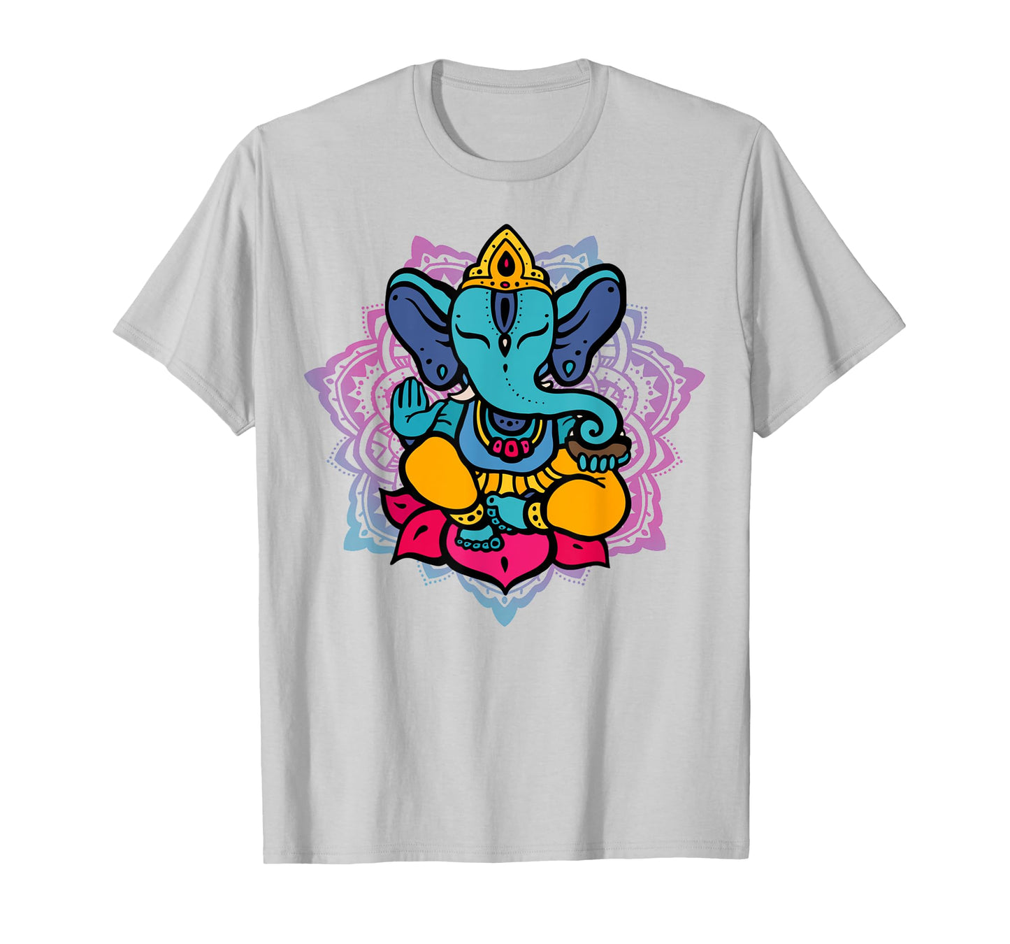Beautiful Ganesha in Yoga Lotus Meditation Mandala T-Shirt T-Shirt