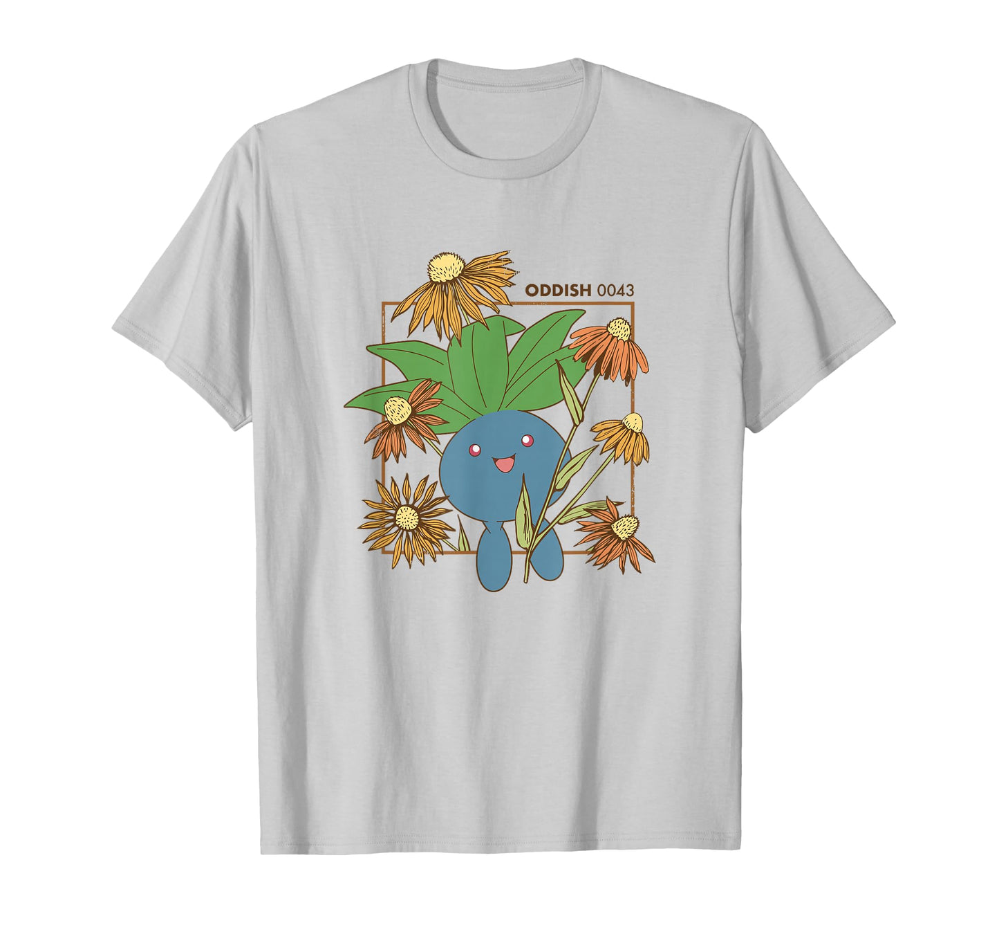 Pokémon Oddish 0043 Happy Jumping Floral Portrait T-Shirt