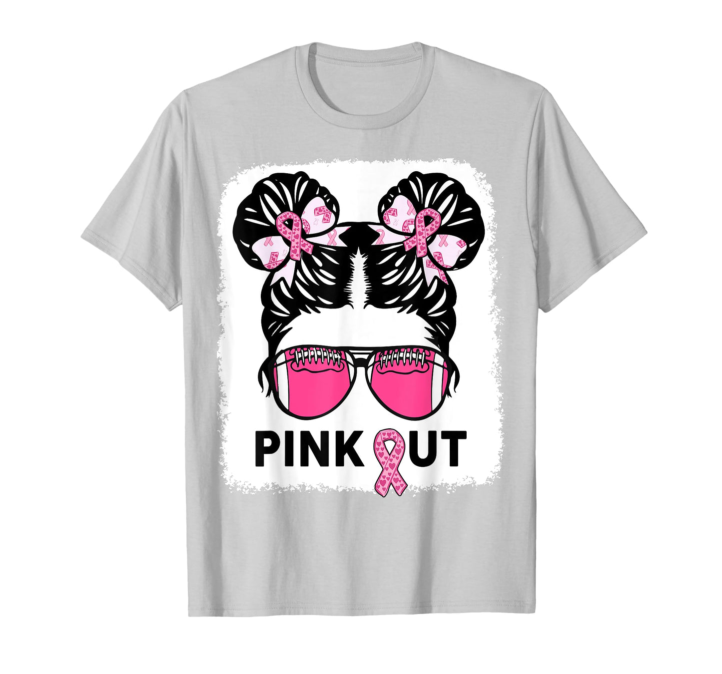 Girl Breast Cancer Awareness Football Pink Out Daughter Kids T-Shirt