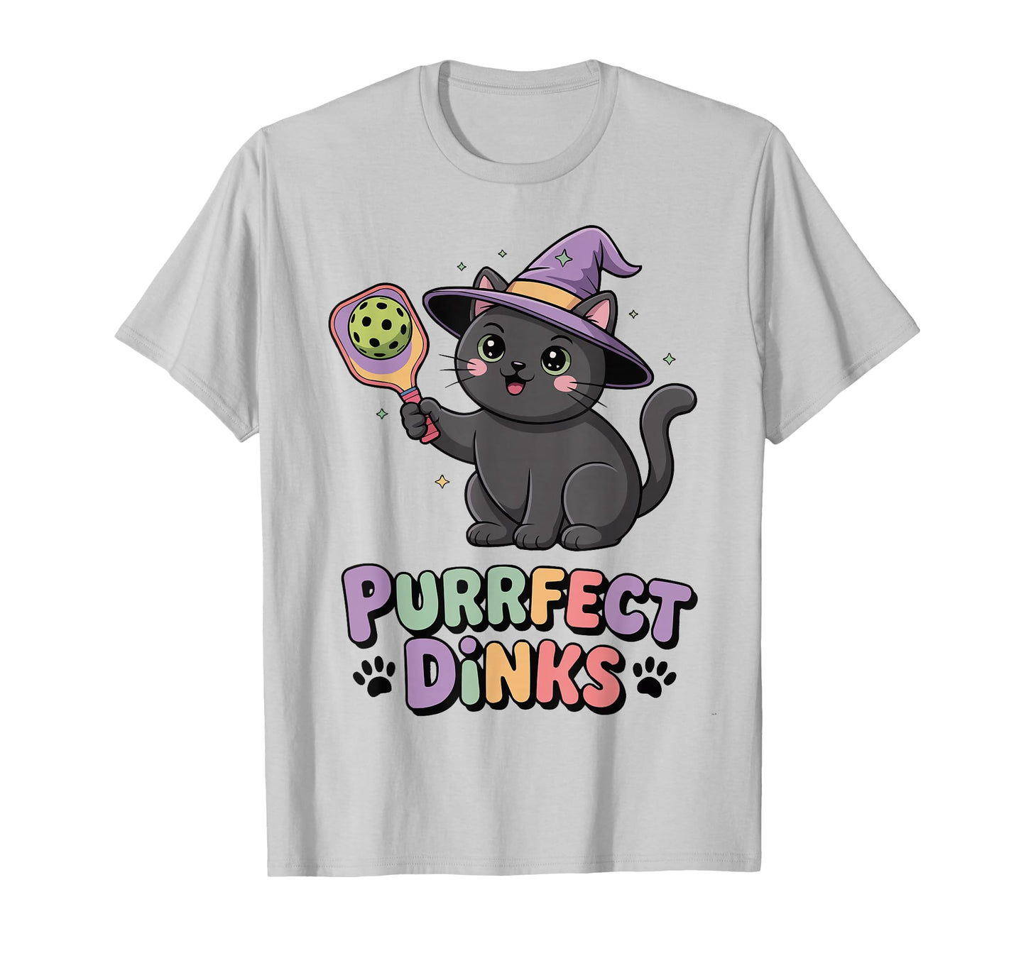 Purrfect Dinks Pickleball Halloween Fun T-Shirt
