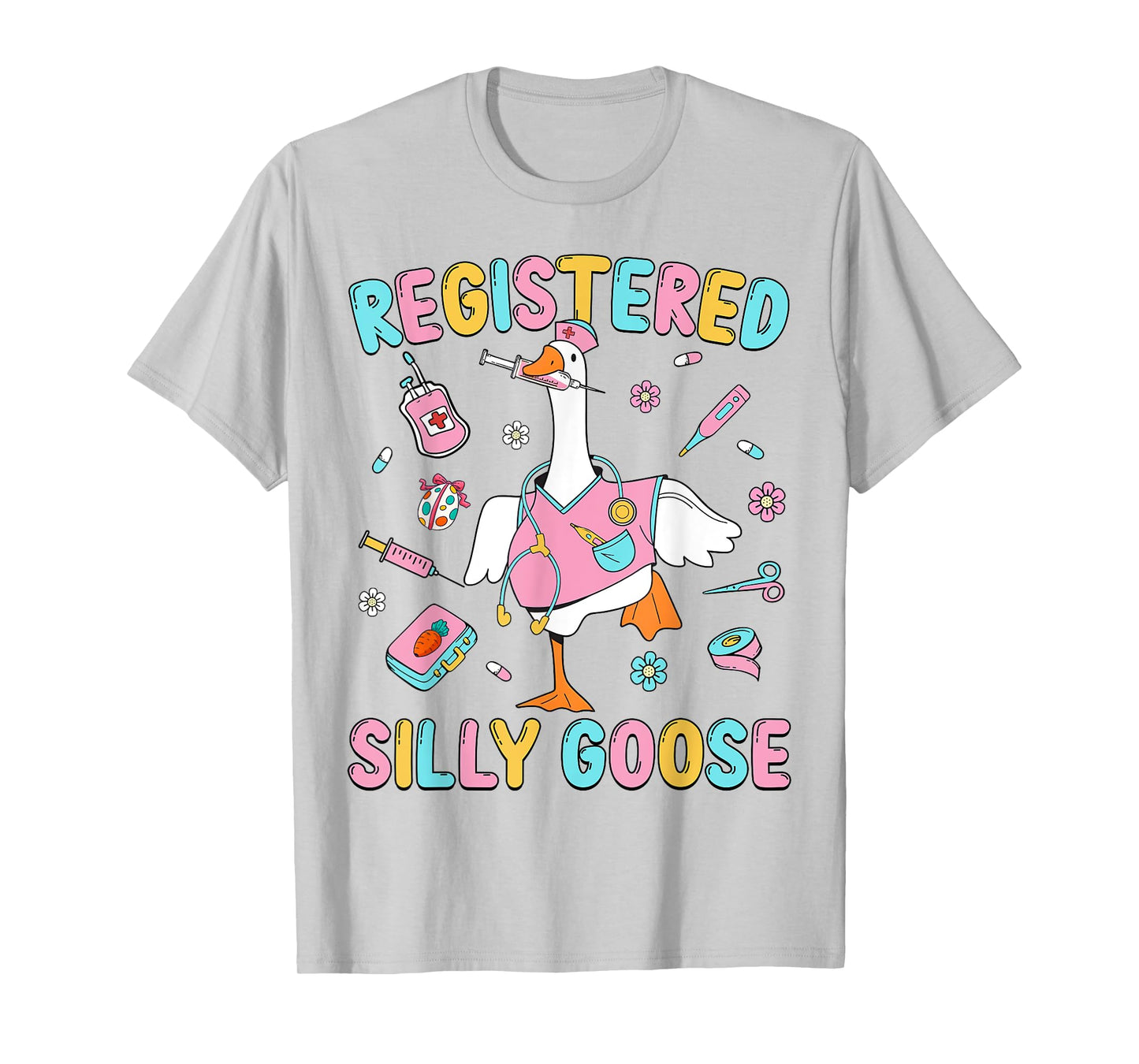 Groovy Registered Silly Goose Nurse Practitioner Easter Day T-Shirt