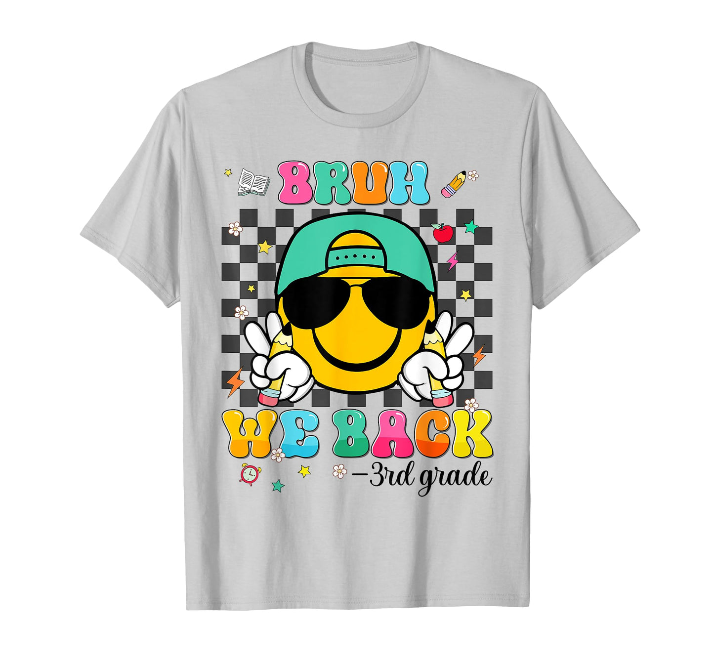 Bruh We Back 3rd Grade Smile Face First Day Of School Boys T-Shirt
