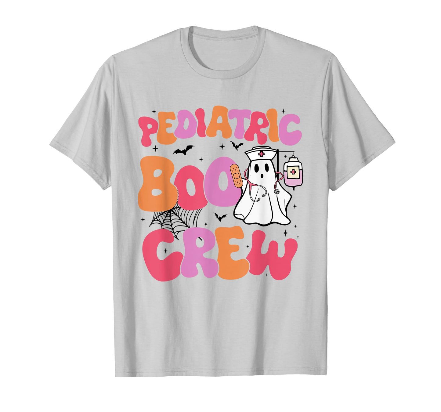 Pediatric Boo Crew Retro Halloween Ghosts Peds Nurse T-Shirt