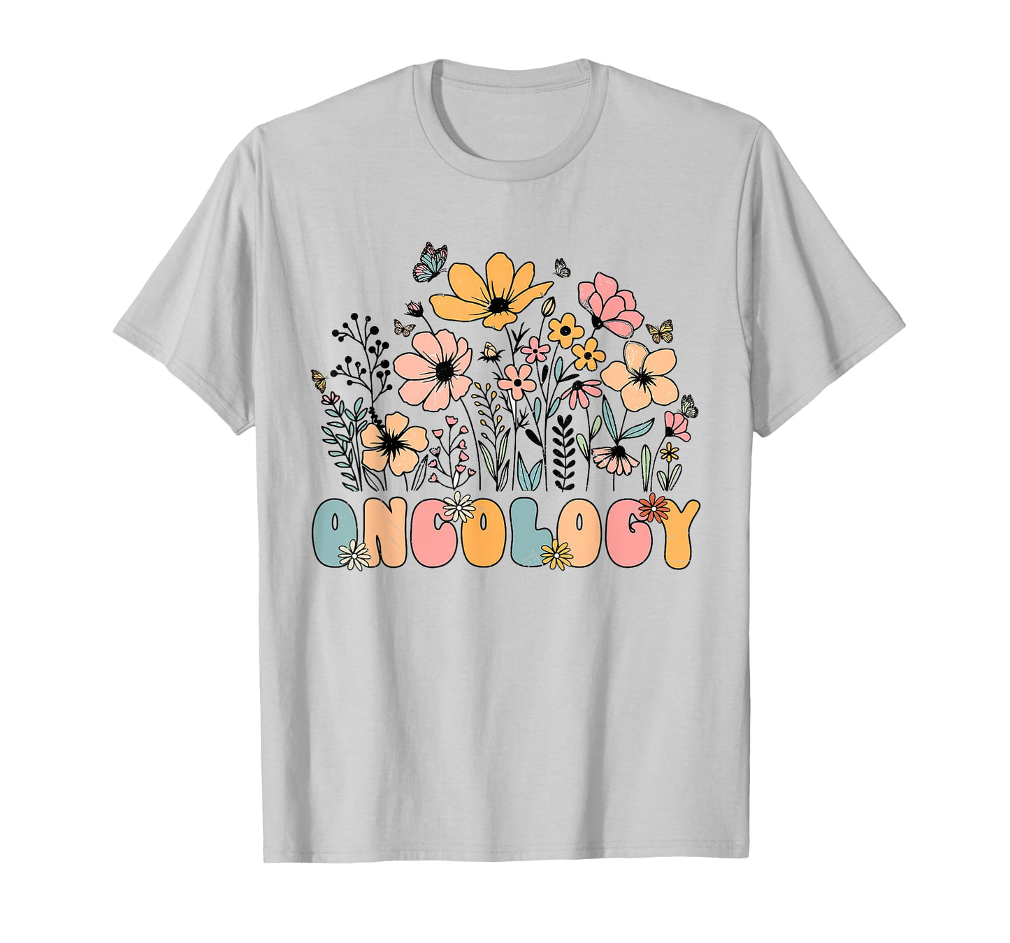 Oncology Nurse OCN Nursing Oncologist Flower Groovy Retro T-Shirt