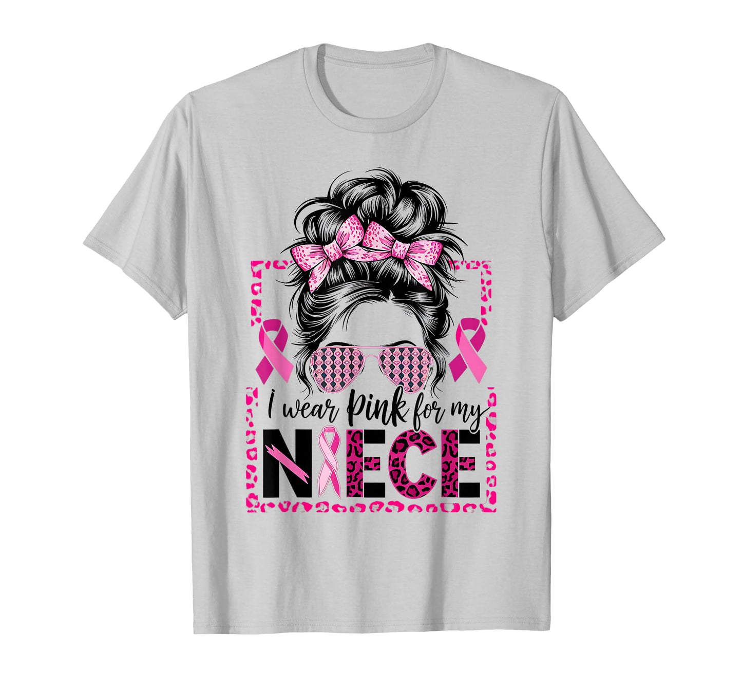 I Wear Pink for My Niece Breast Cancer Support T-Shirt