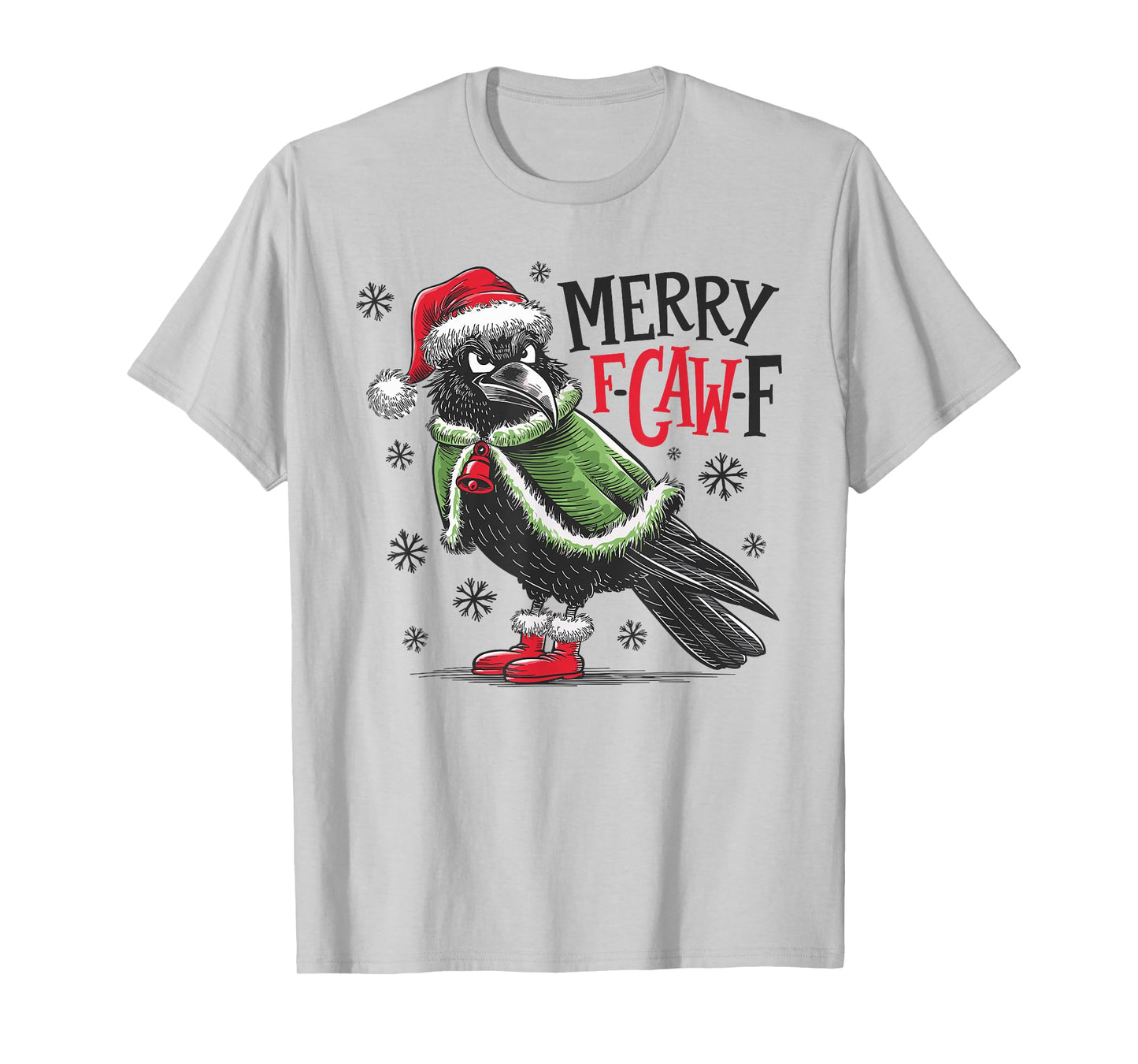 Funny Christmas Men Women F-Caw-F FCAWF Black Crow T-Shirt