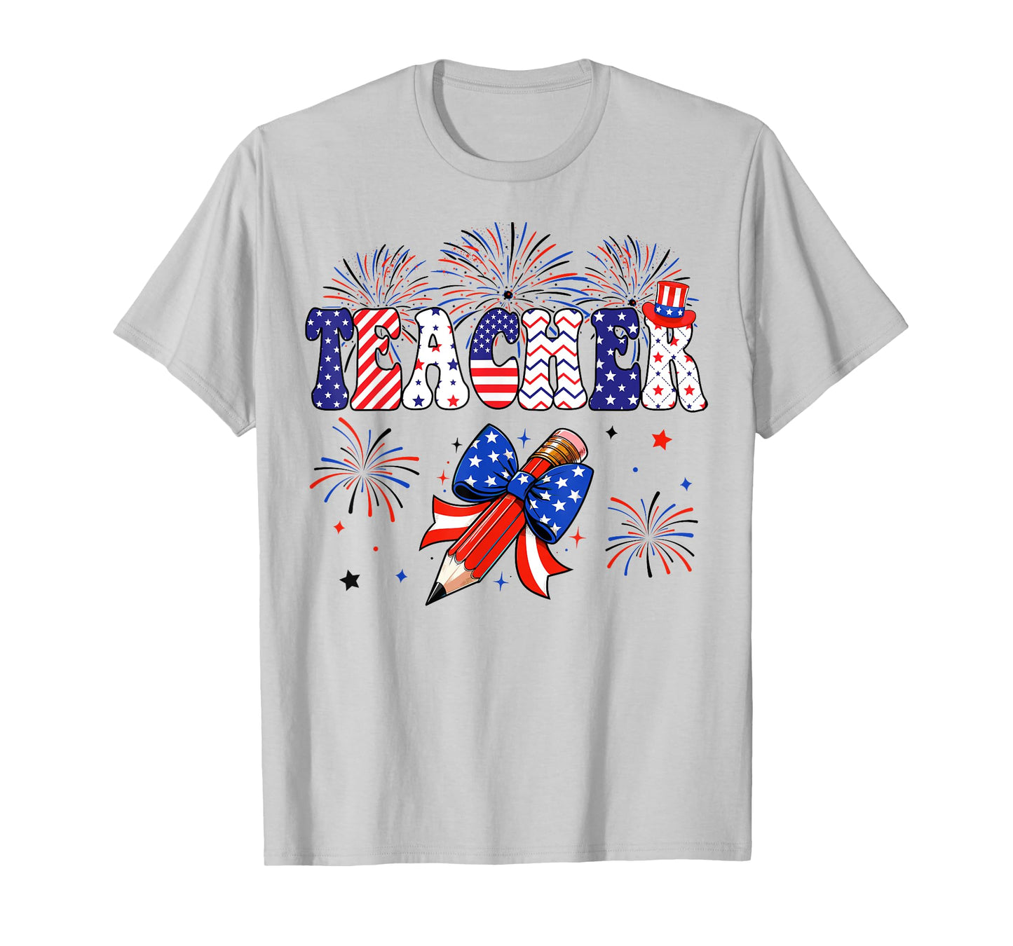 USA Teacher Independence Day American Teacher 4th of July T-Shirt