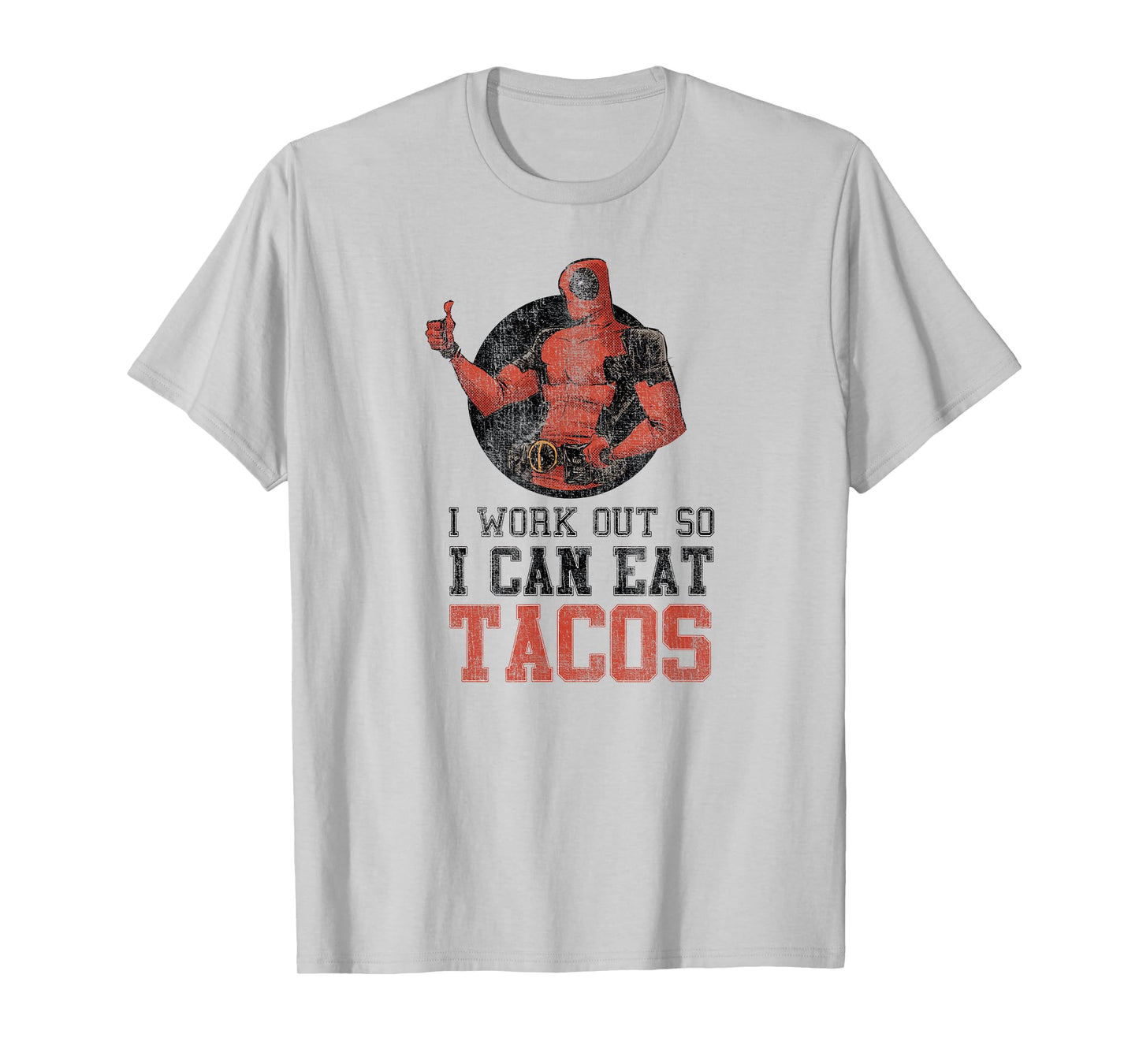 Marvel Deadpool Work Out Eat Tacos Graphic T-Shirt C1 T-Shirt