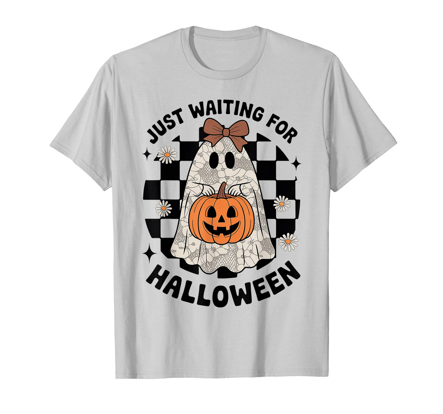Skeleton Spooky Vibe Summer Funny just Waiting for Halloween T-Shirt