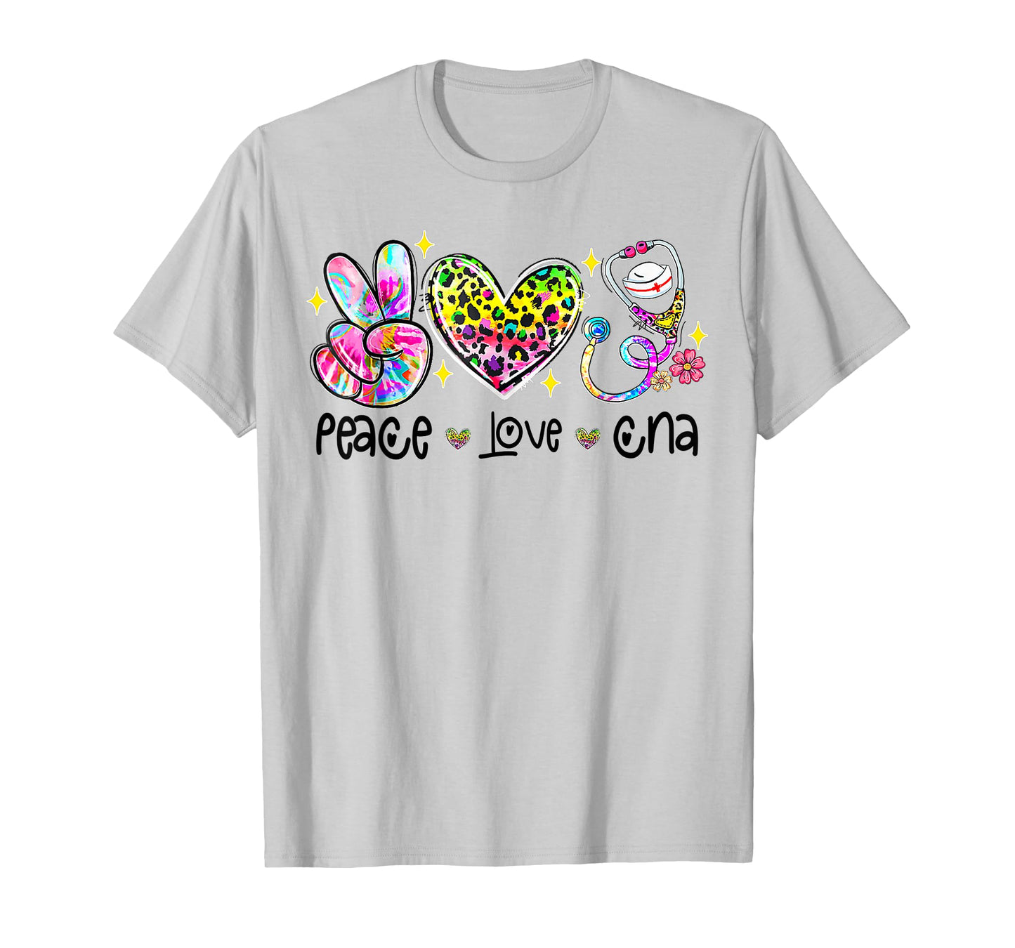 Peace Love CNA Stethoscope Nurse Life Nurse Week 2025 T-Shirt