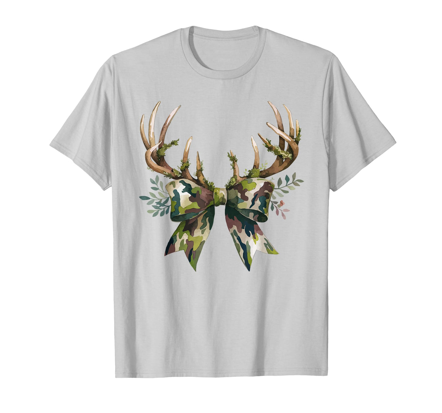 Coquette Camo Bow Camouflage Antlers Hunting Duck Women Girl T-Shirt