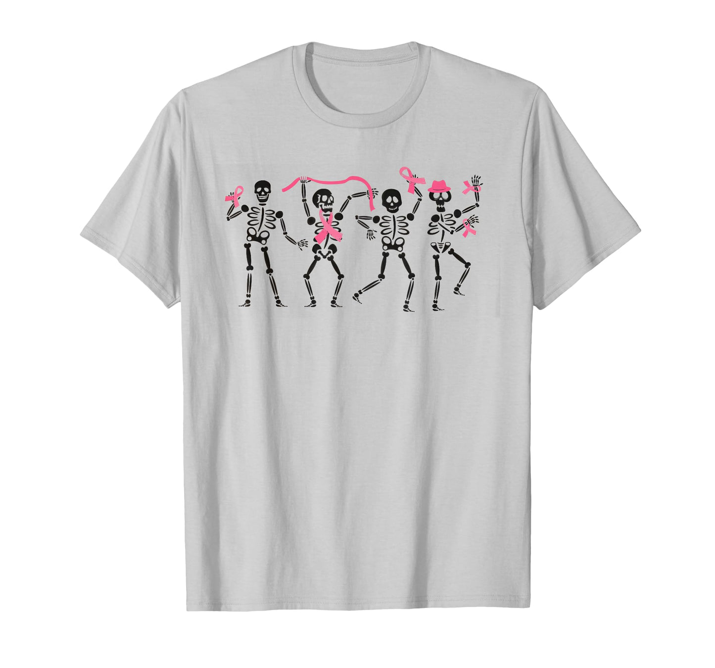 Pink Ribbon Breast Cancer Awareness Skeleton Women Men Kids T-Shirt
