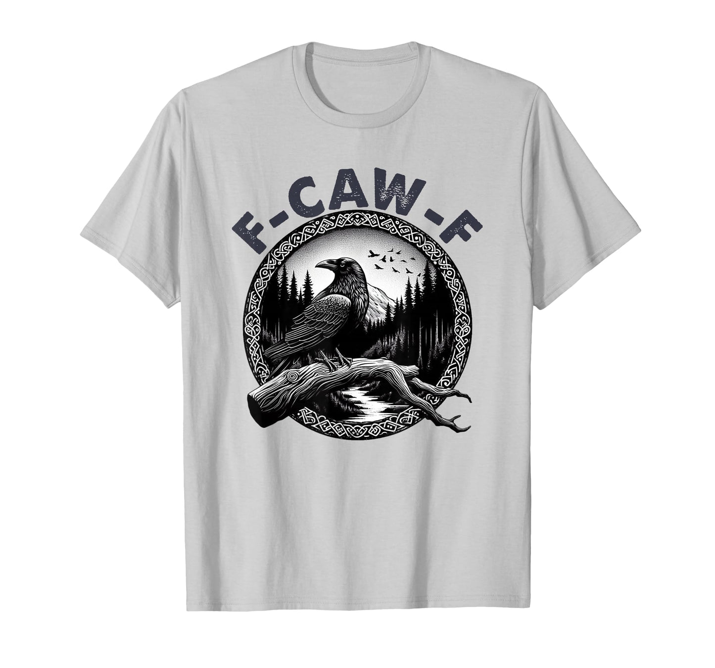 F-Caw-F Black Crow Pun Funny Bird Cawing Grunge Halloween T-Shirt