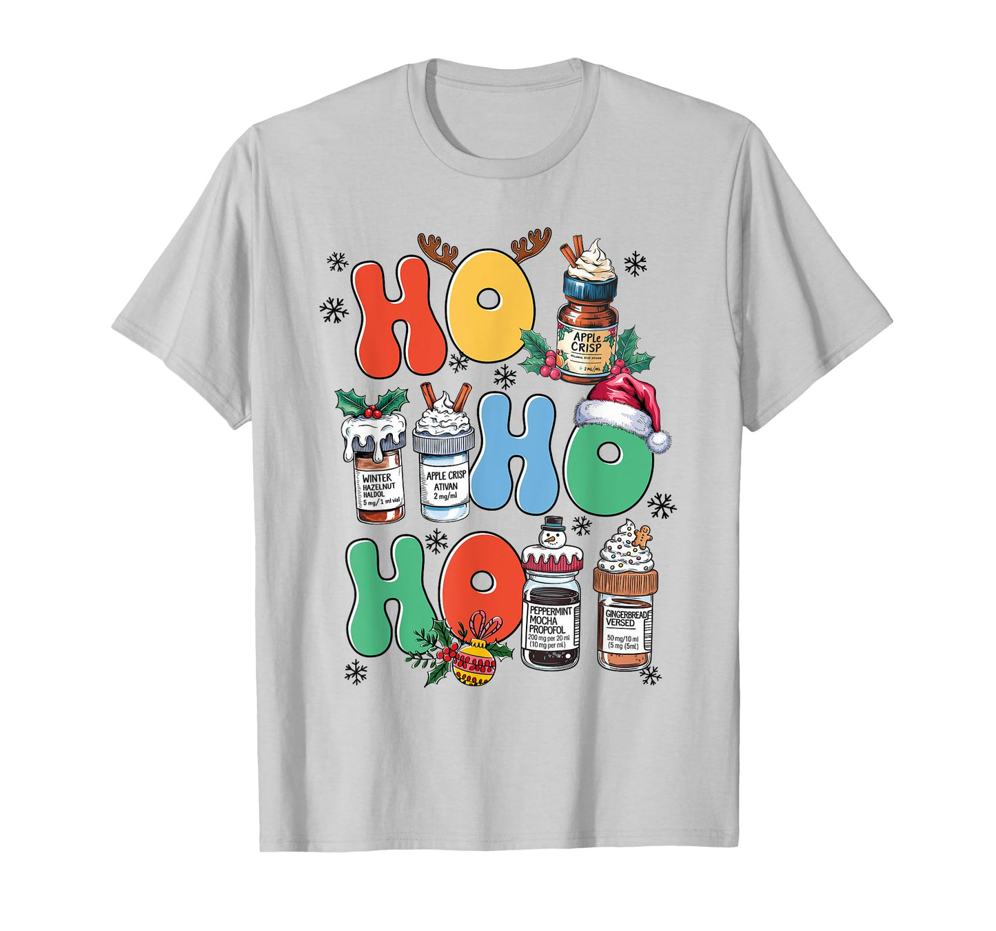 Funny Christmas ER Nurse Santa Ho Ho Medical Nursing T-Shirt