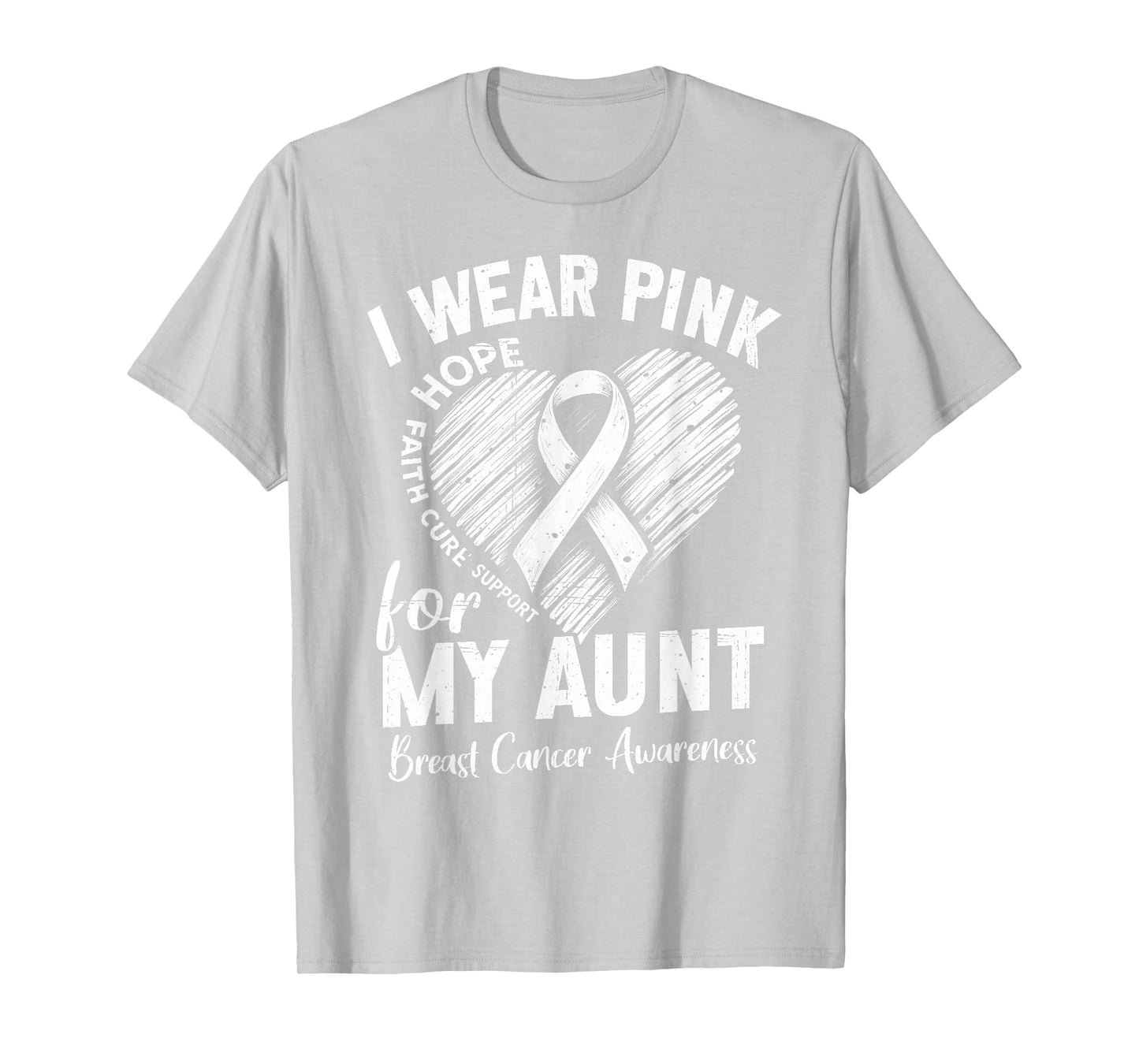 I Wear Pink for My Aunt Heart Breast Cancer Awareness Auntie T-Shirt